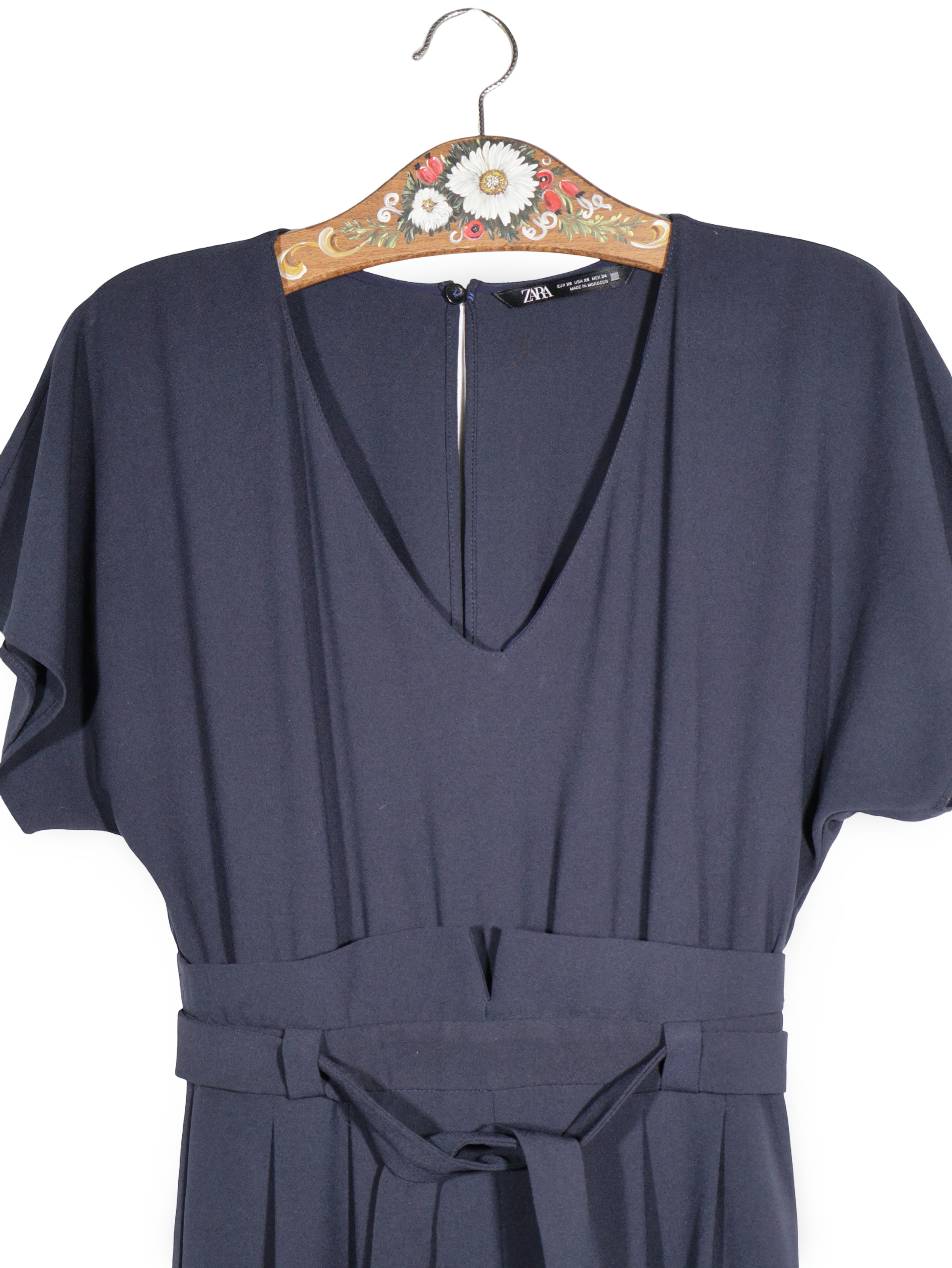 Salopeta Zara bleumarin mărime XS detaliu material și croială second-hand premium