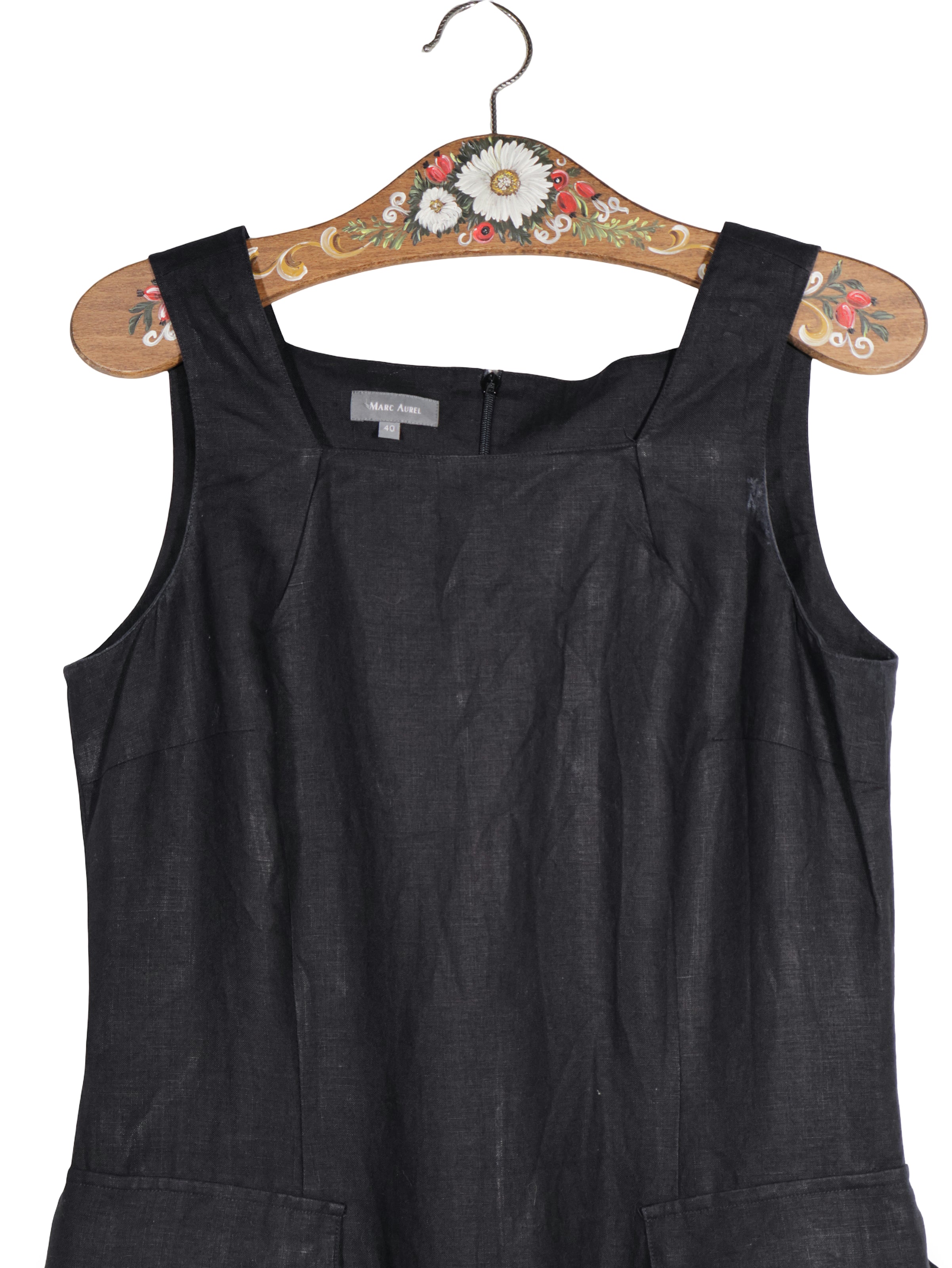 Rochie Marc Aurel negru mărime M detaliu material și croială second-hand premium