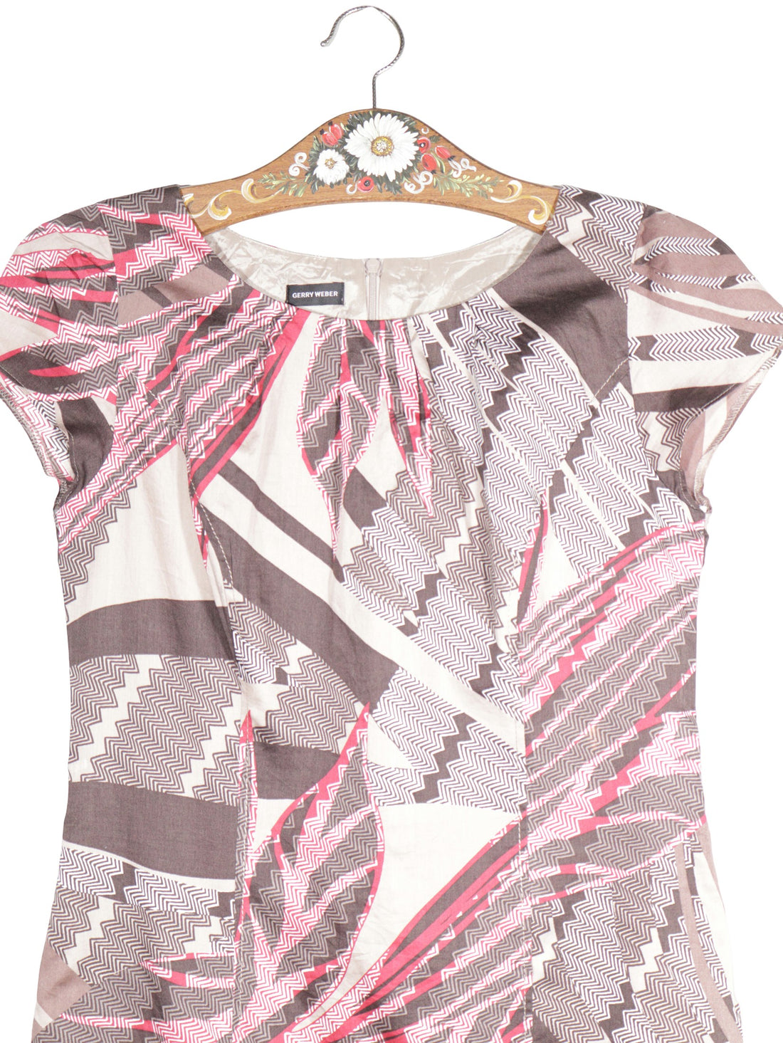 Rochie Gerry Weber bej, roz, maro, alb mărime L detaliu material și croială second-hand premium