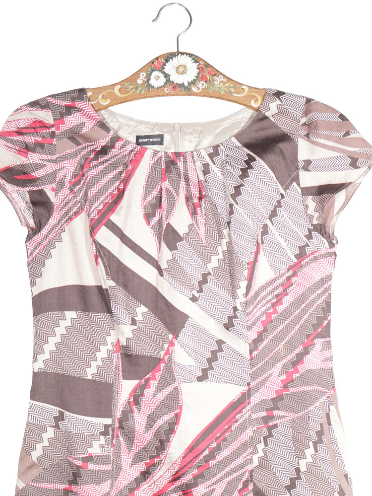 Rochie Gerry Weber bej, roz, maro, alb mărime L detaliu material și croială second-hand premium