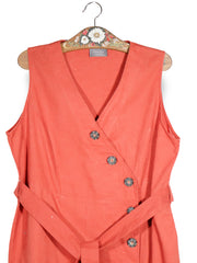 Rochie Yessica coral mărime L detaliu material și croială second-hand premium