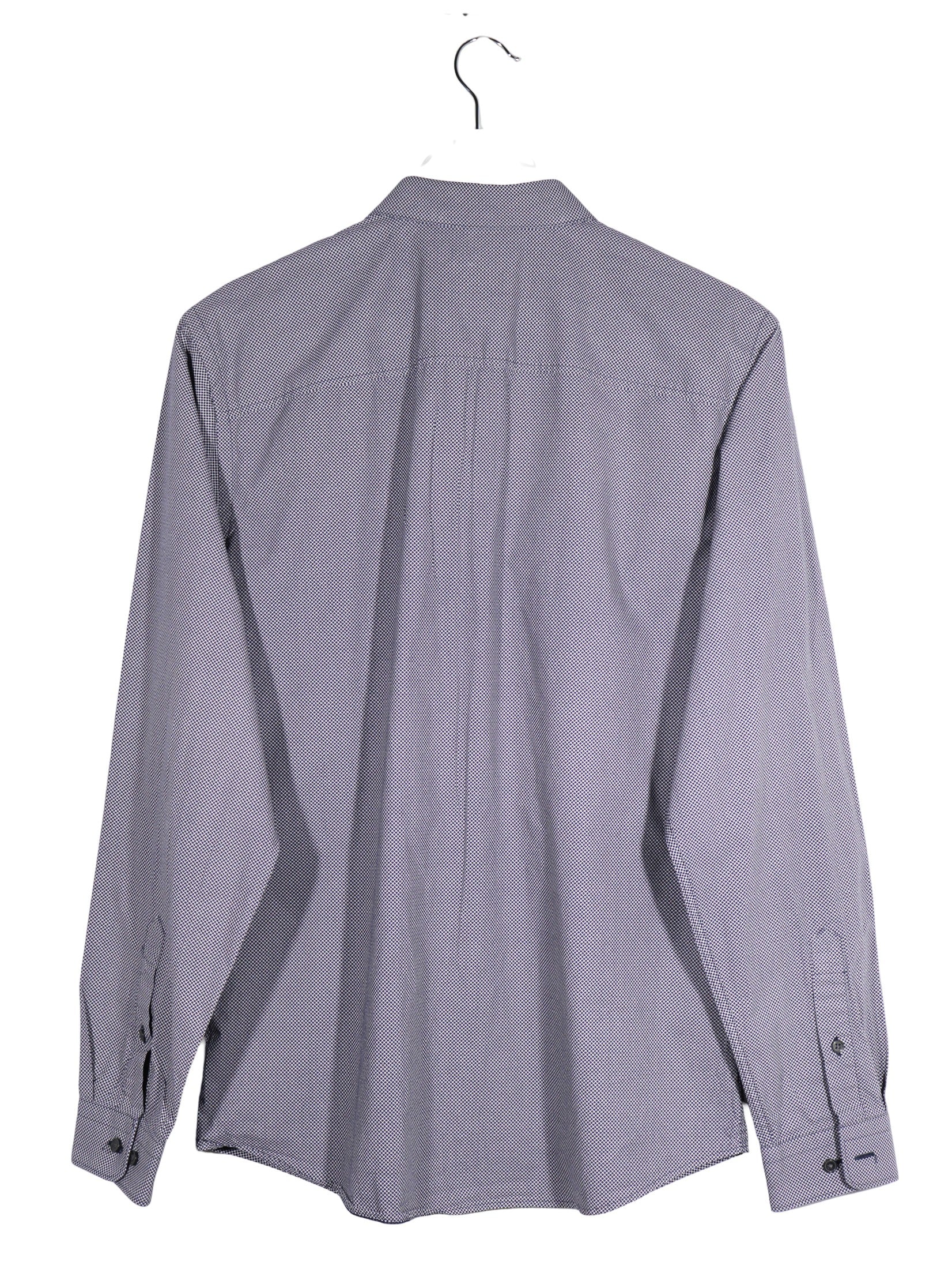 Camasa Premium by Jack & Jones bleumarin cu micro-model alb mărime M vedere din spate second-hand premium