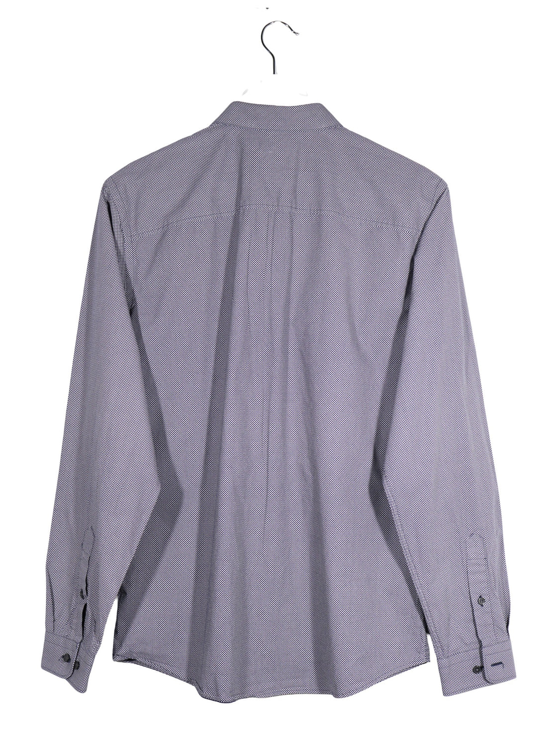 Camasa Premium by Jack & Jones bleumarin cu micro-model alb mărime M vedere din spate second-hand premium