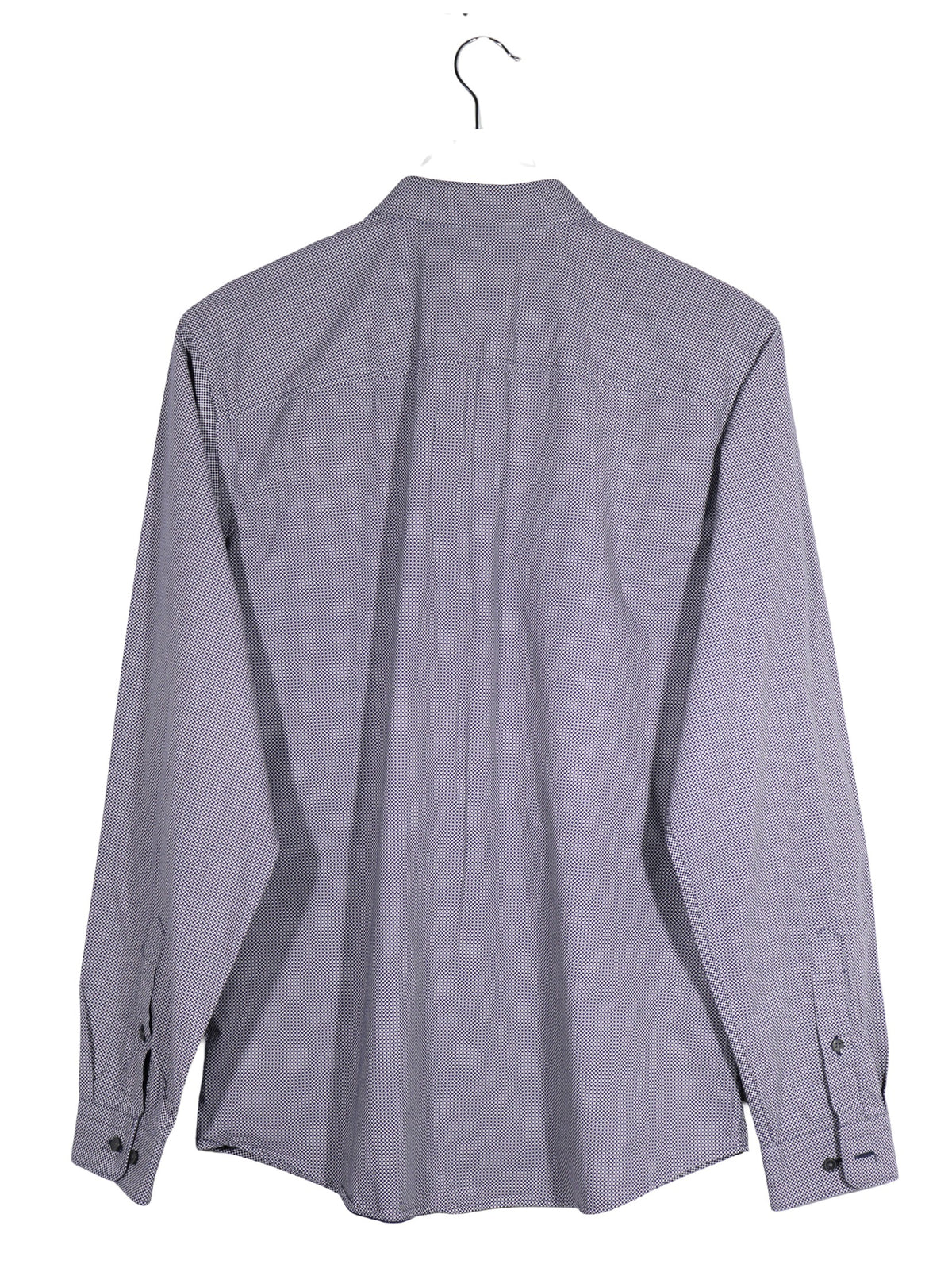 Camasa Premium by Jack & Jones bleumarin cu micro-model alb mărime M vedere din spate second-hand premium