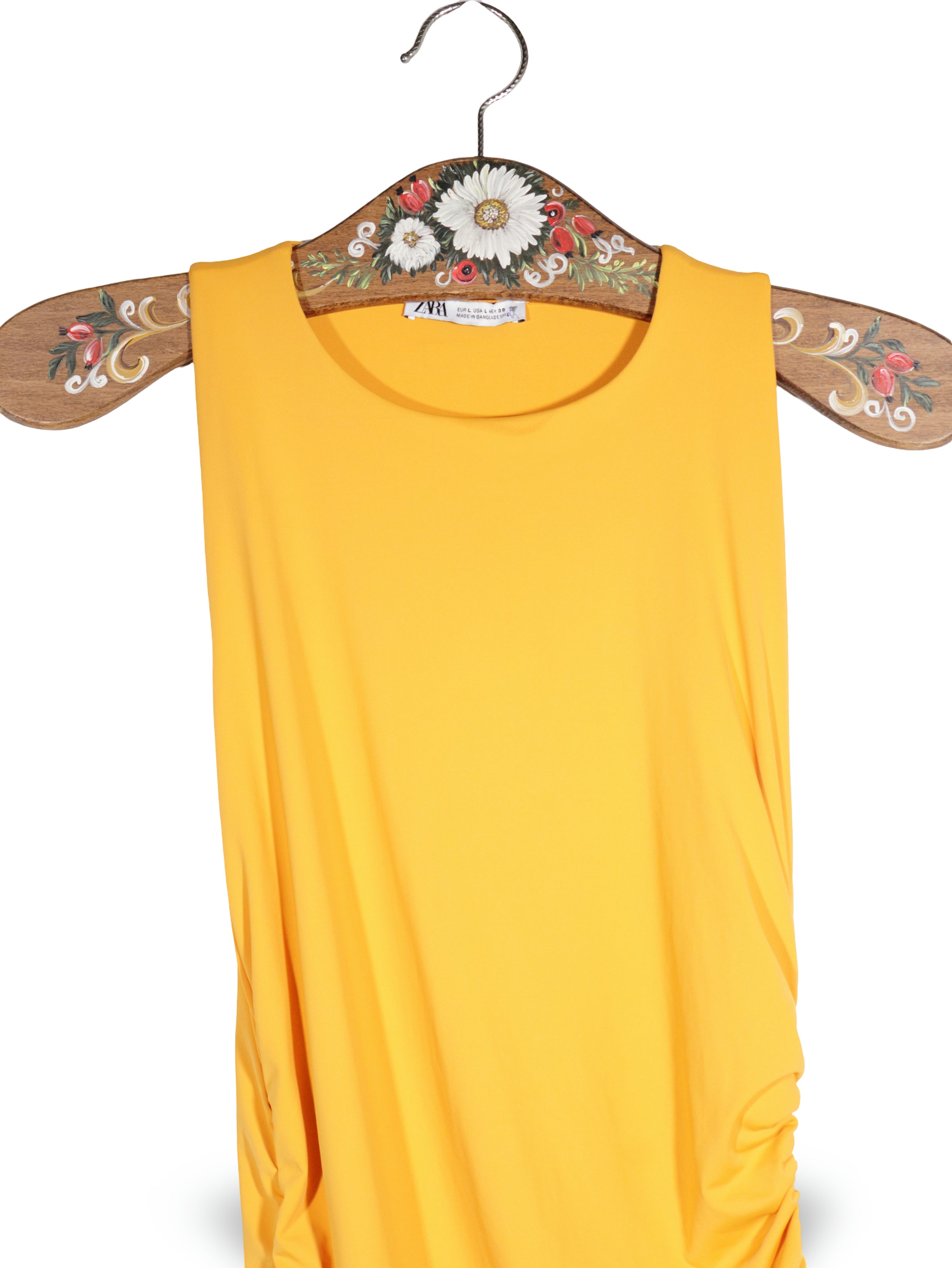 Rochie Zara galben muștar mărime L detaliu material și croială second-hand premium