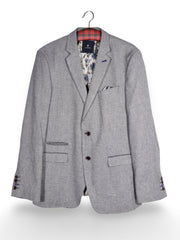 Sacou Pierre Cardin gri cu textură fină și căptușeală florală – L – Bărbați - imagine 1