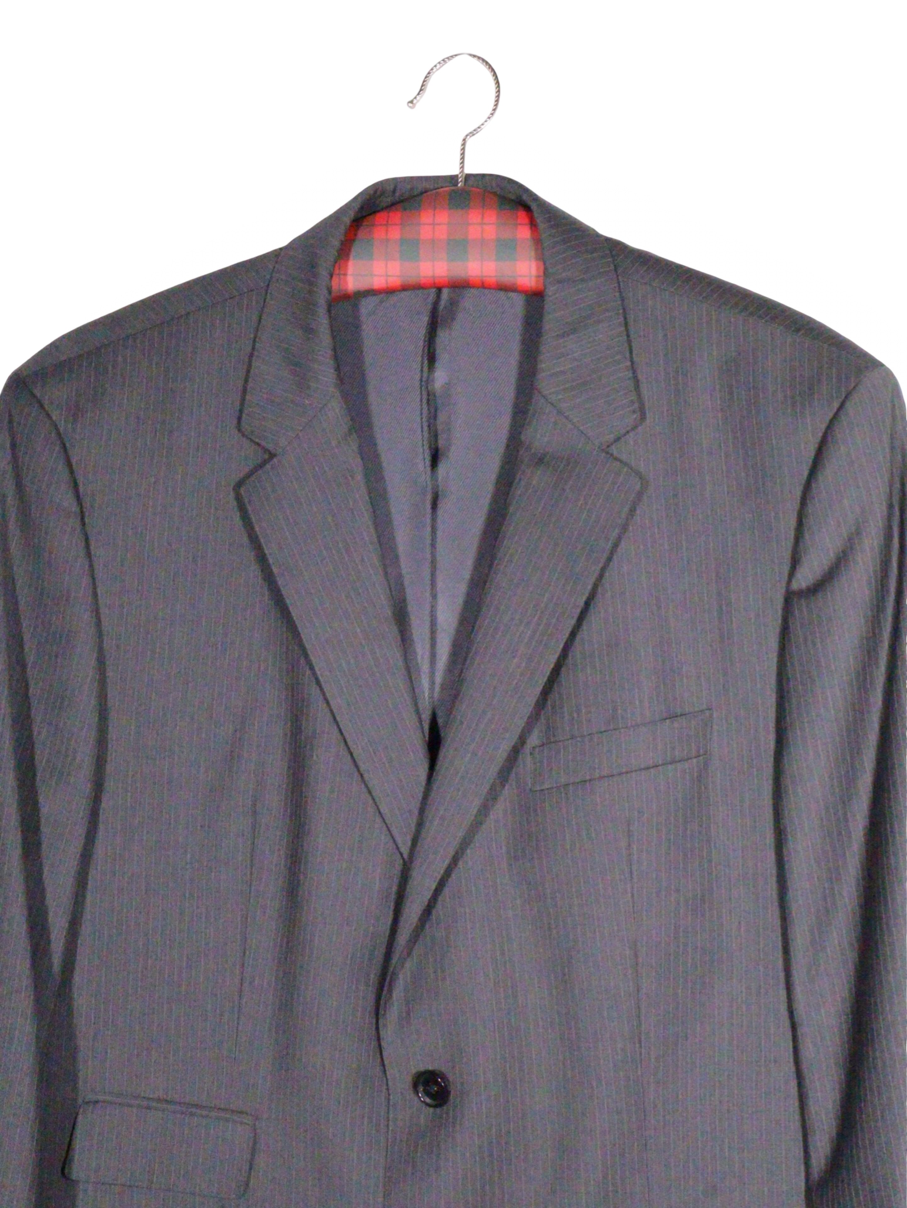 Sacou BOSS Hugo Boss gri antracit cu dungi fine – L – Bărbați - imagine 2