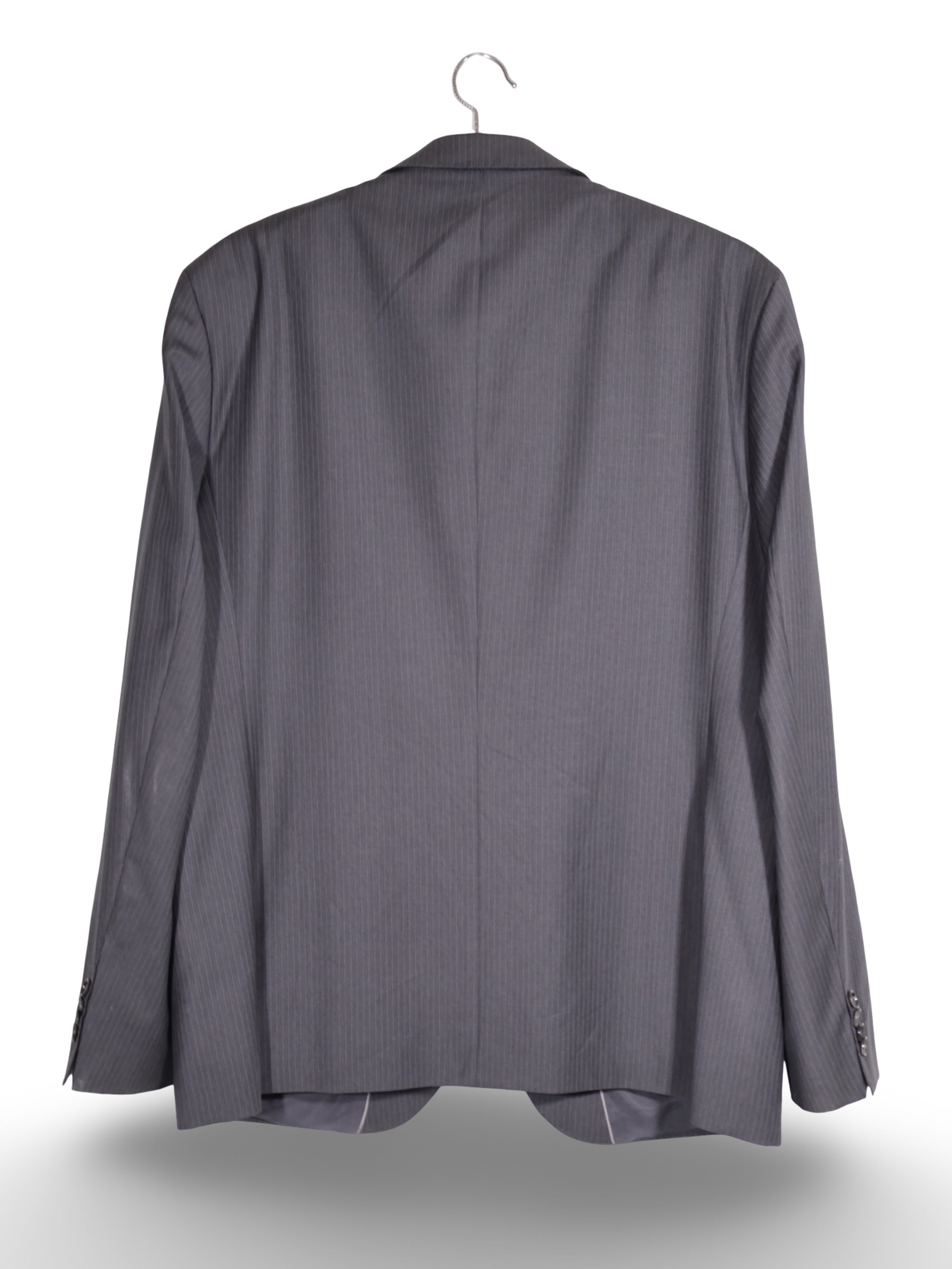 Sacou BOSS Hugo Boss gri antracit cu dungi fine – L – Bărbați - imagine 3