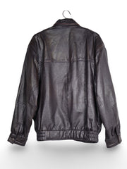 Geacă Vintage negră din piele – M – Bărbați - imagine 3