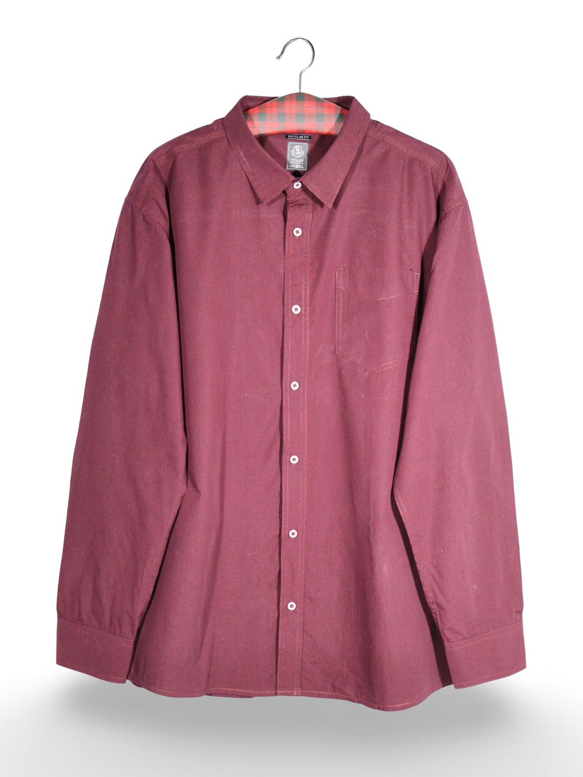 Cămașă Tom Tailor visinie cu micro-model discret – 3XL – Bărbați - imagine 1