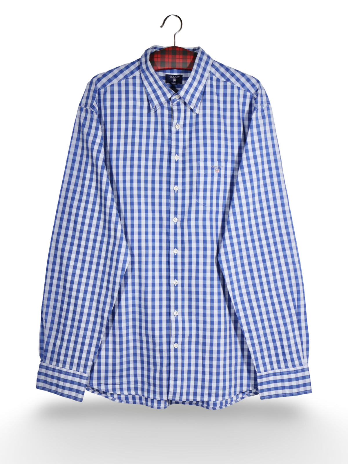 Cămașă Gant alb-albastră in carouri – XXL – Bărbați - imagine 1