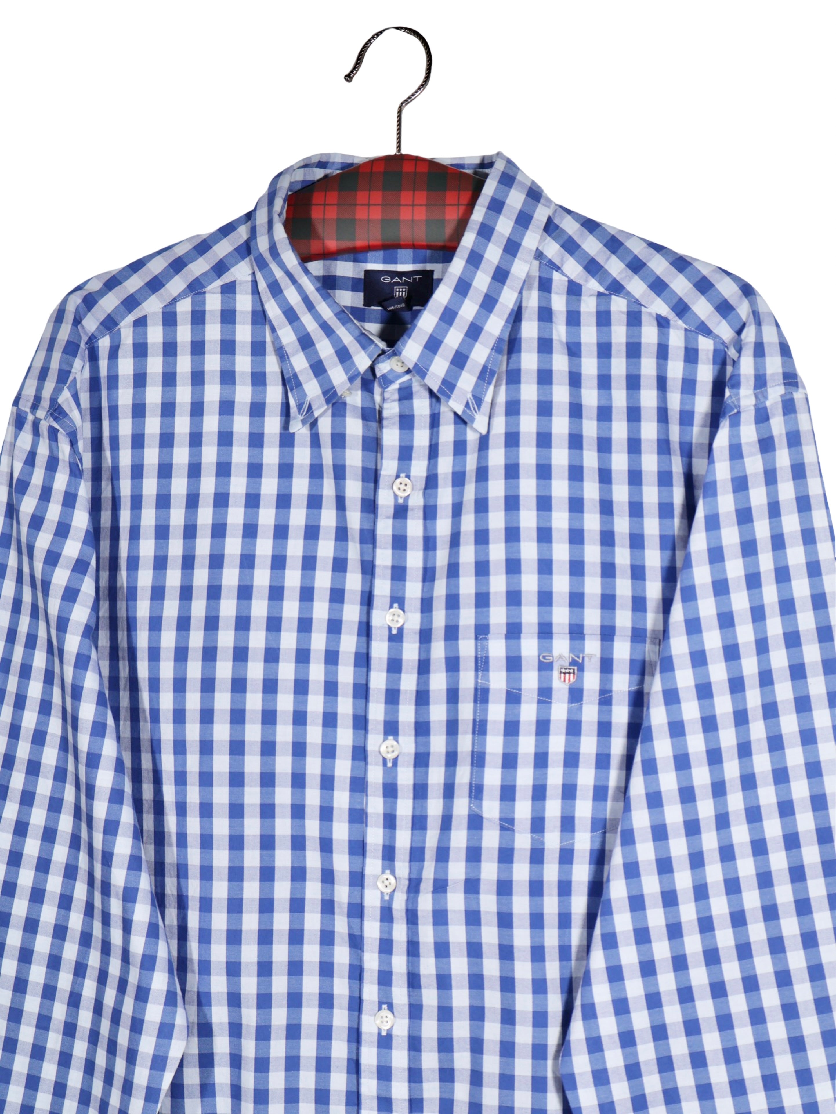 Cămașă Gant alb-albastră in carouri – XXL – Bărbați - imagine 2