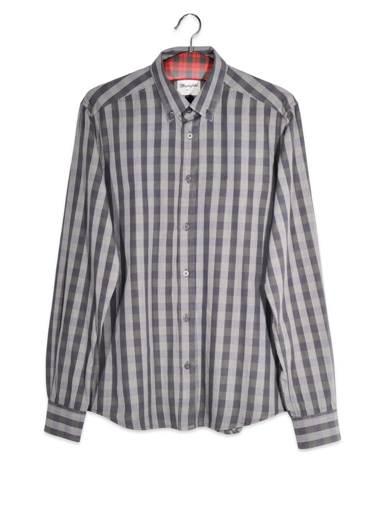 Cămașă Wrangler gri cu carouri – M – Bărbați - imagine 1