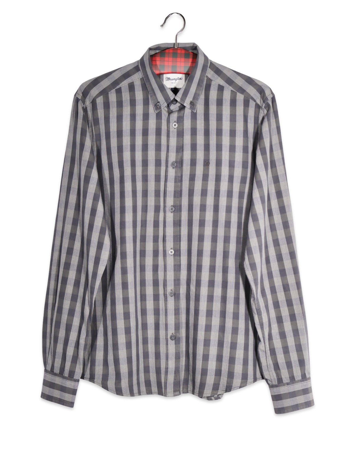 Cămașă Wrangler gri cu carouri – M – Bărbați - imagine 1