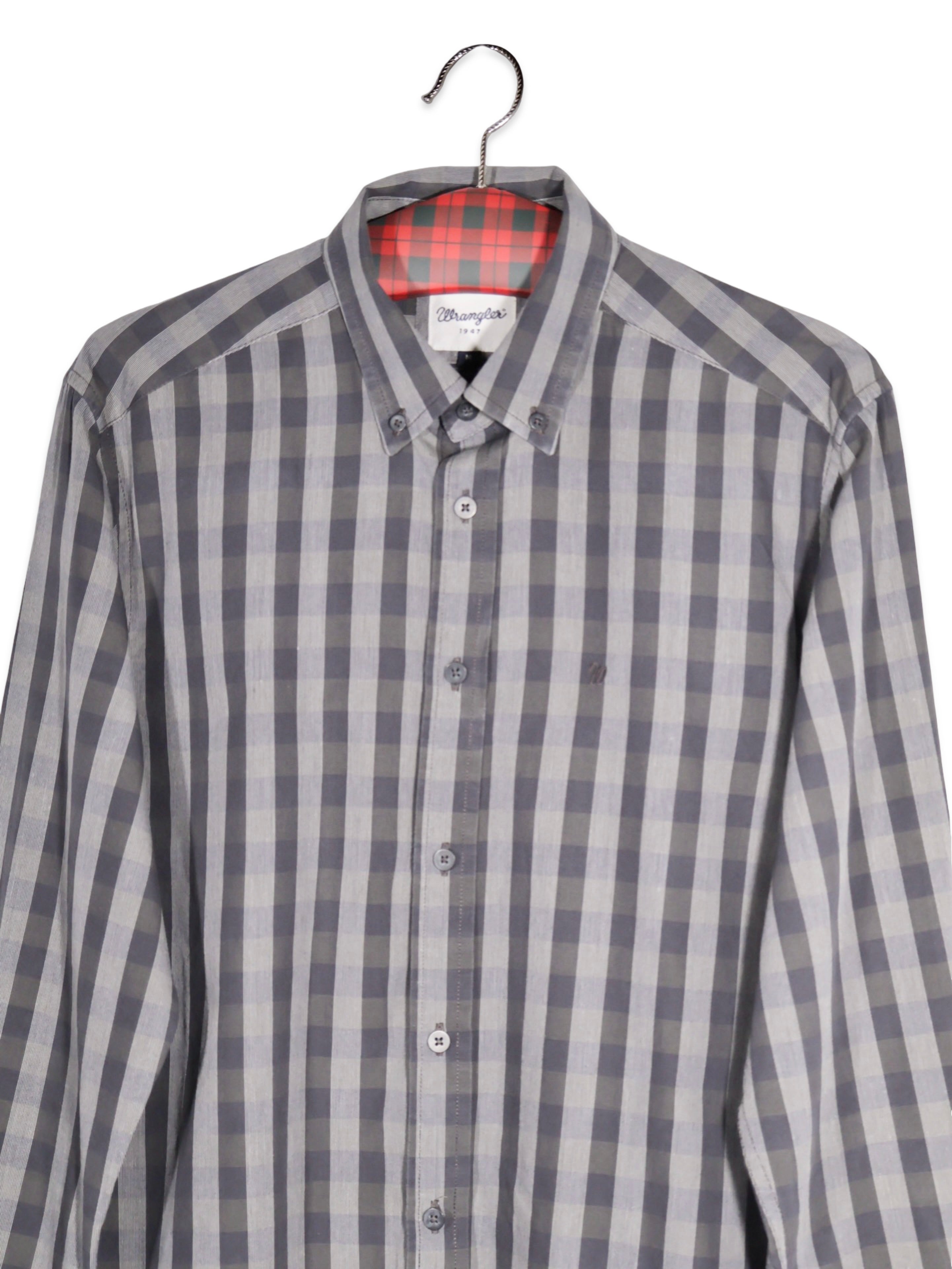 Cămașă Wrangler gri cu carouri – M – Bărbați - imagine 2