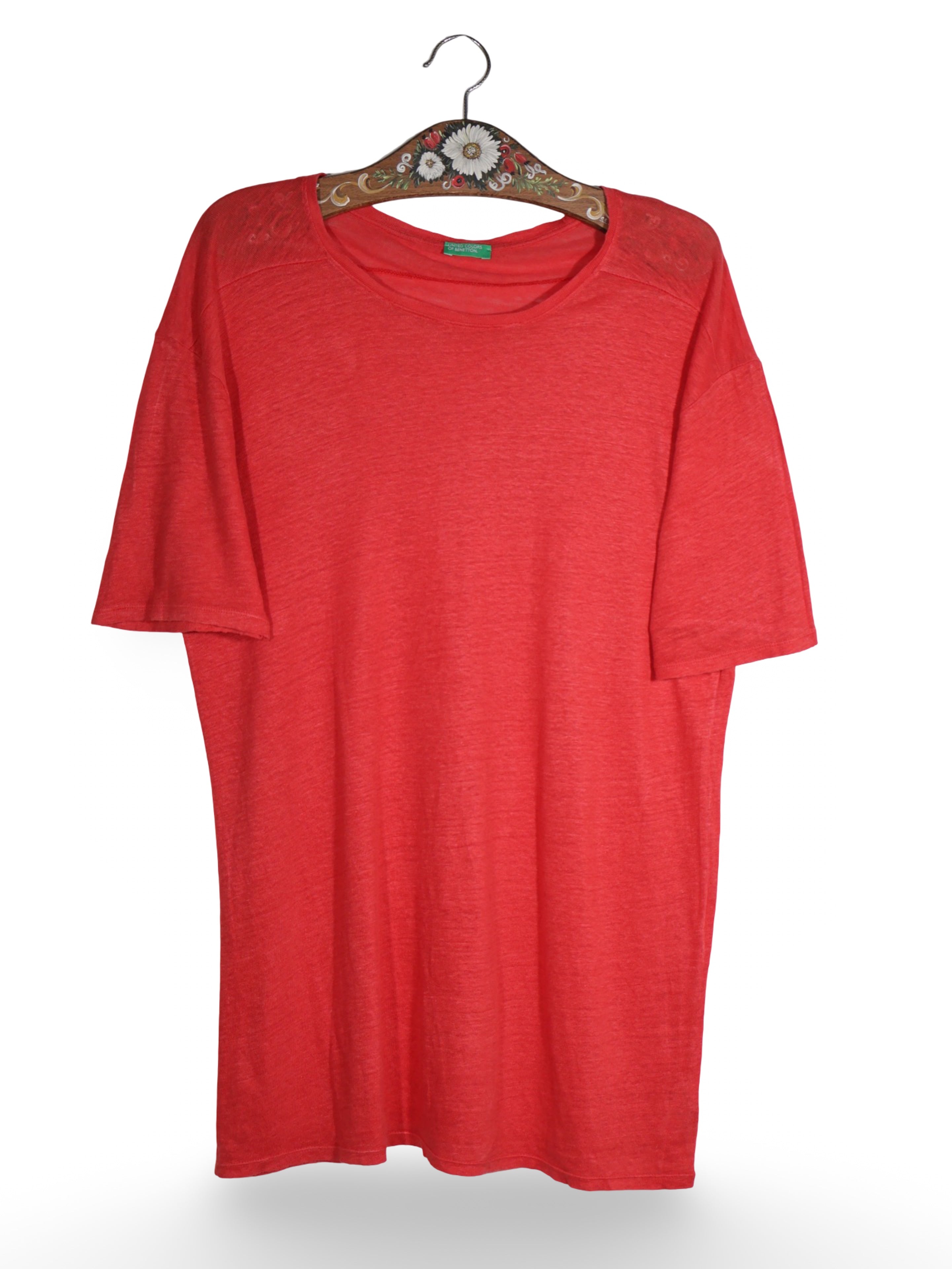 Tricou Benetton roșu din 100%in – M – Femei - imagine 1