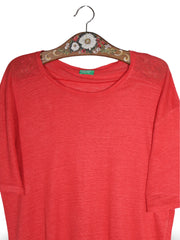 Tricou Benetton roșu din 100%in – M – Femei - imagine 2