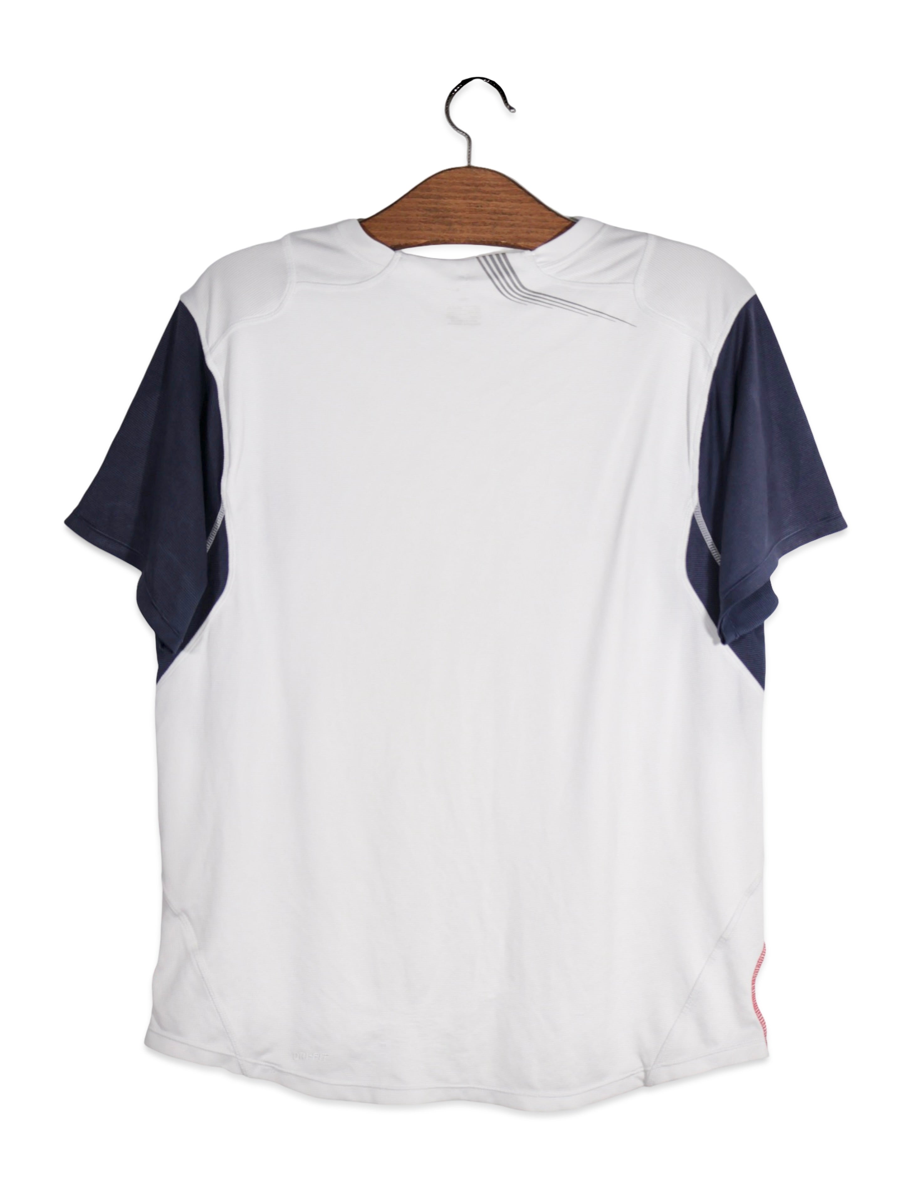 Tricou NIKE alb cu detalii bleumarin – M – Femei - imagine 3