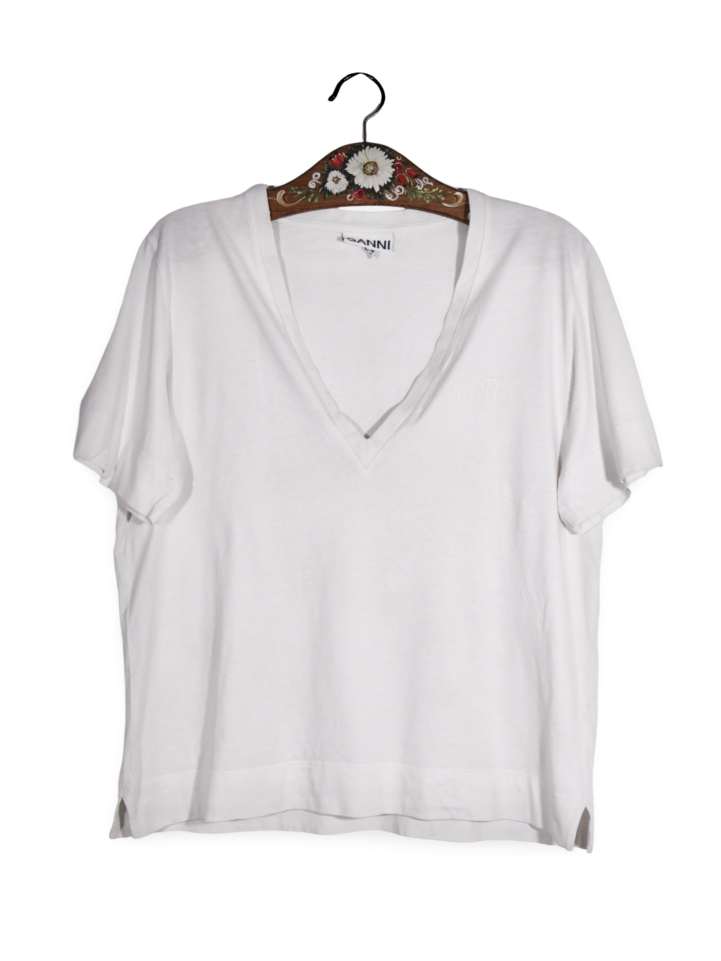 Tricou Premium alb cu decolteu în V – L – Femei - imagine 1