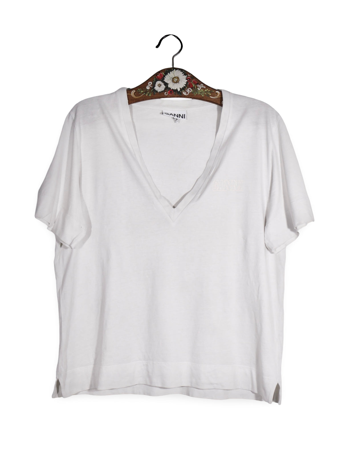 Tricou Premium alb cu decolteu în V – L – Femei - imagine 1