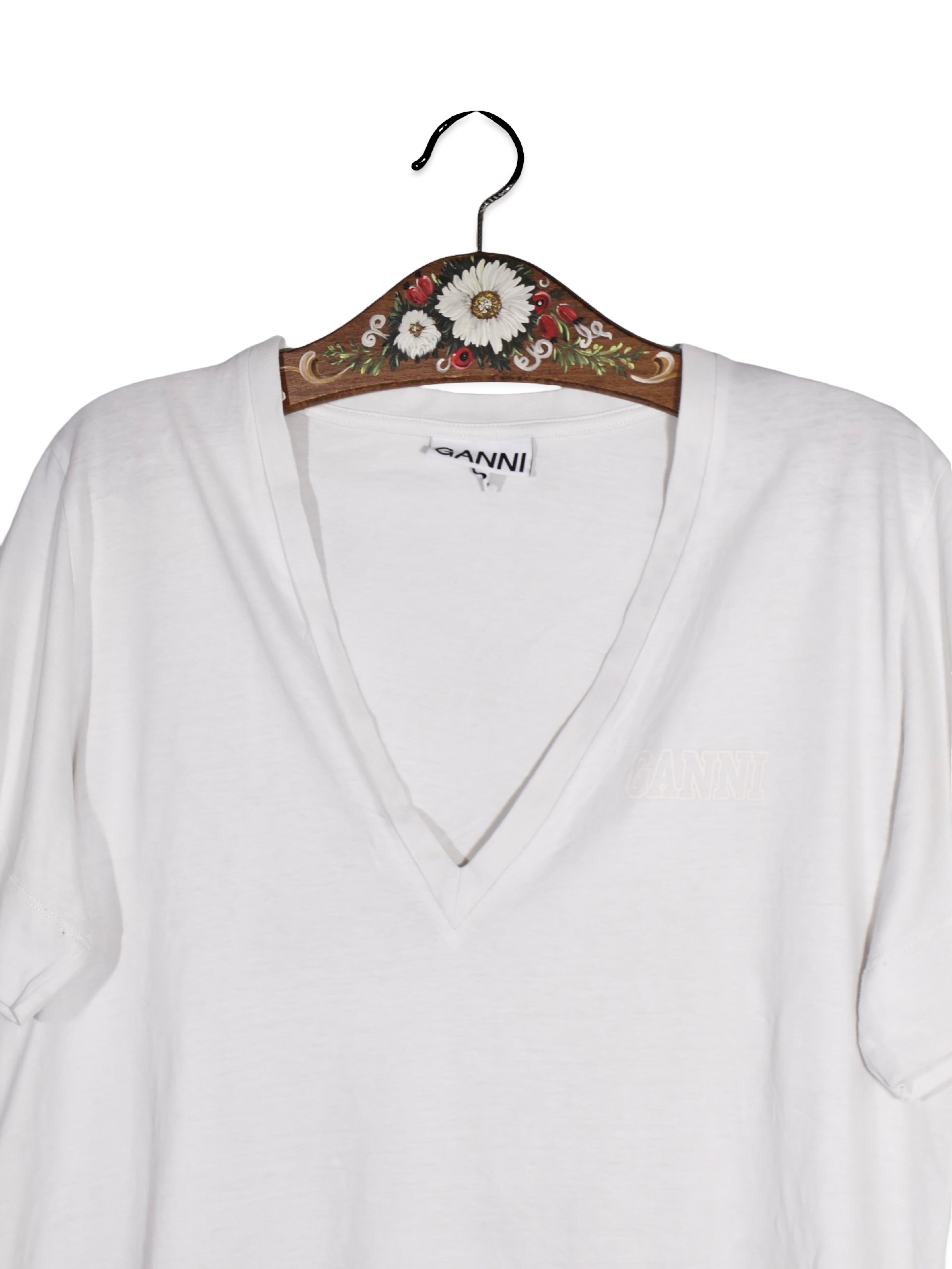Tricou Premium alb cu decolteu în V – L – Femei - imagine 2