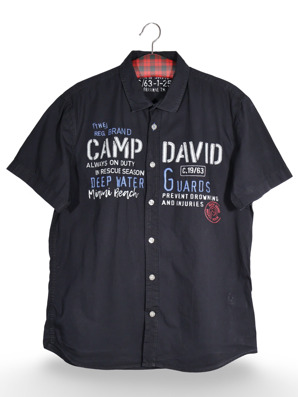 Cămașă Camp David neagra cu imprimeu grafic – M – Bărbați - imagine 1