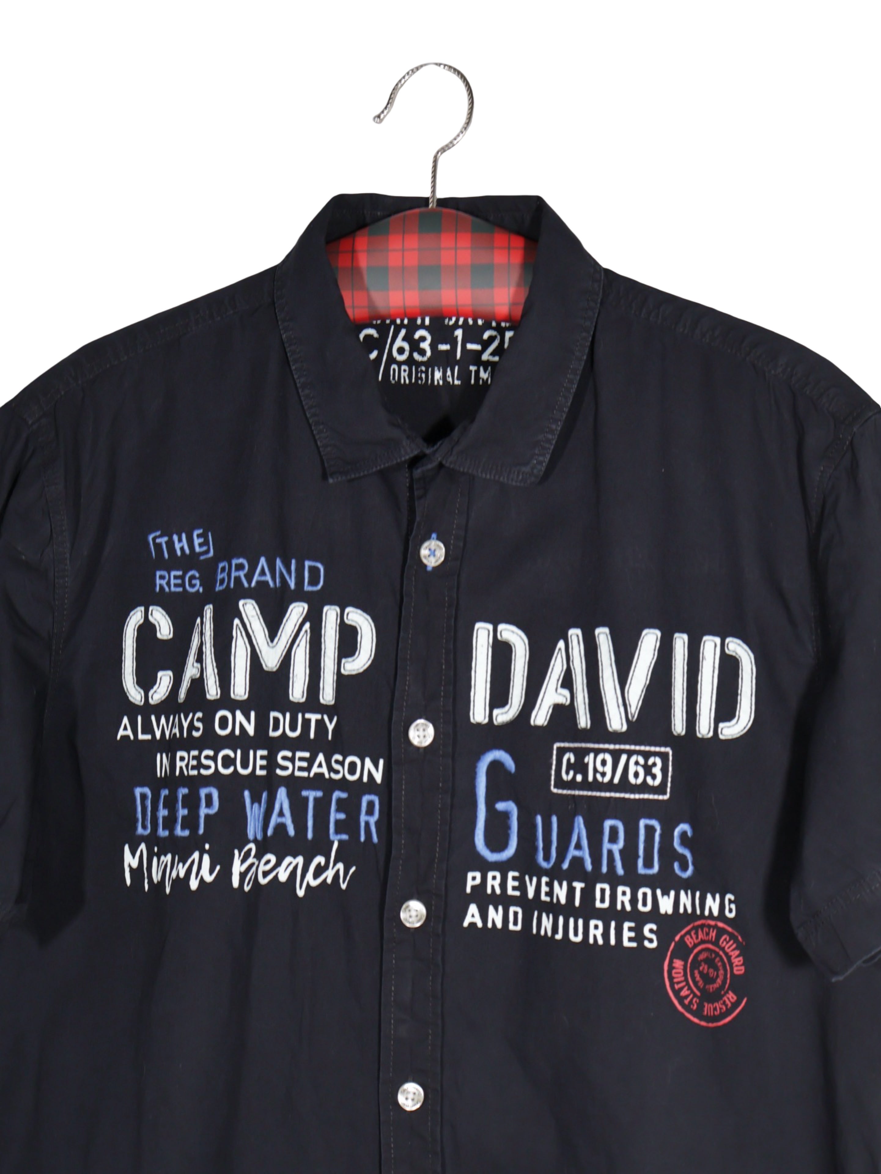 Cămașă Camp David neagra cu imprimeu grafic – M – Bărbați - imagine 2