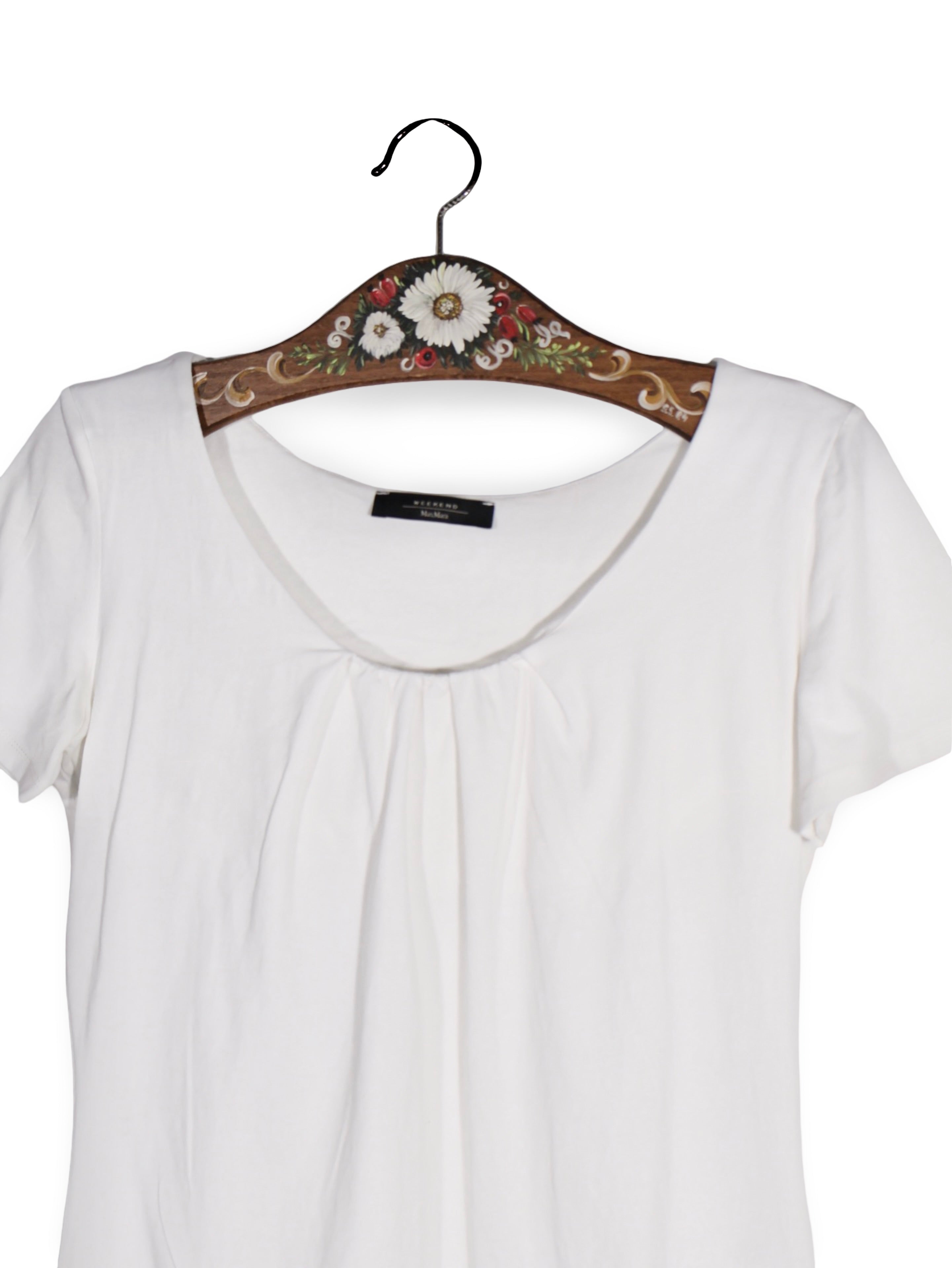 Tricou Max Mara alb cu decolteu amplu – M – Femei - imagine 2