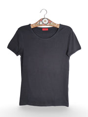 Tricou Hugo Boss negru cu croială simplă – M – Femei - imagine 1