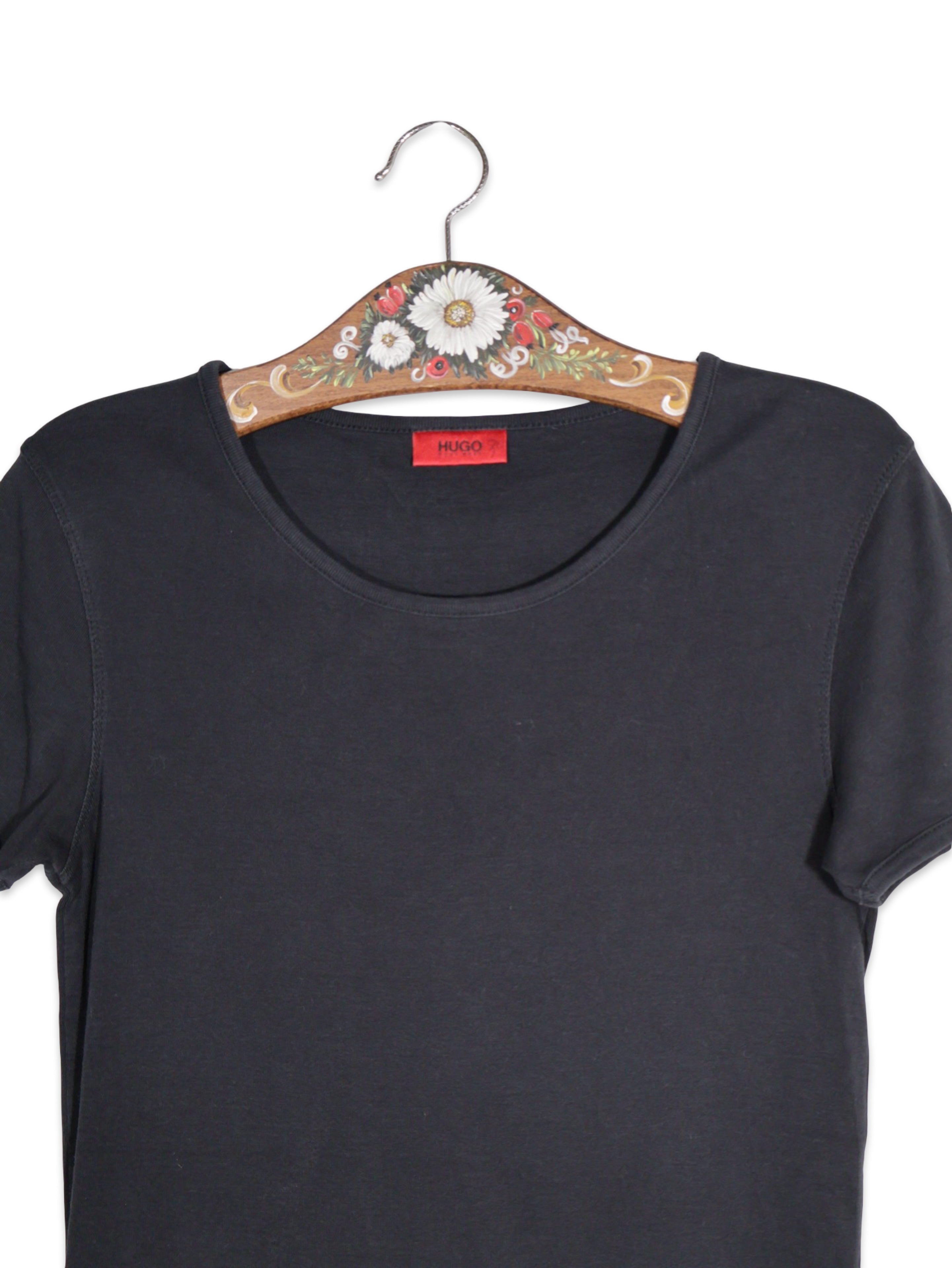 Tricou Hugo Boss negru cu croială simplă – M – Femei - imagine 2