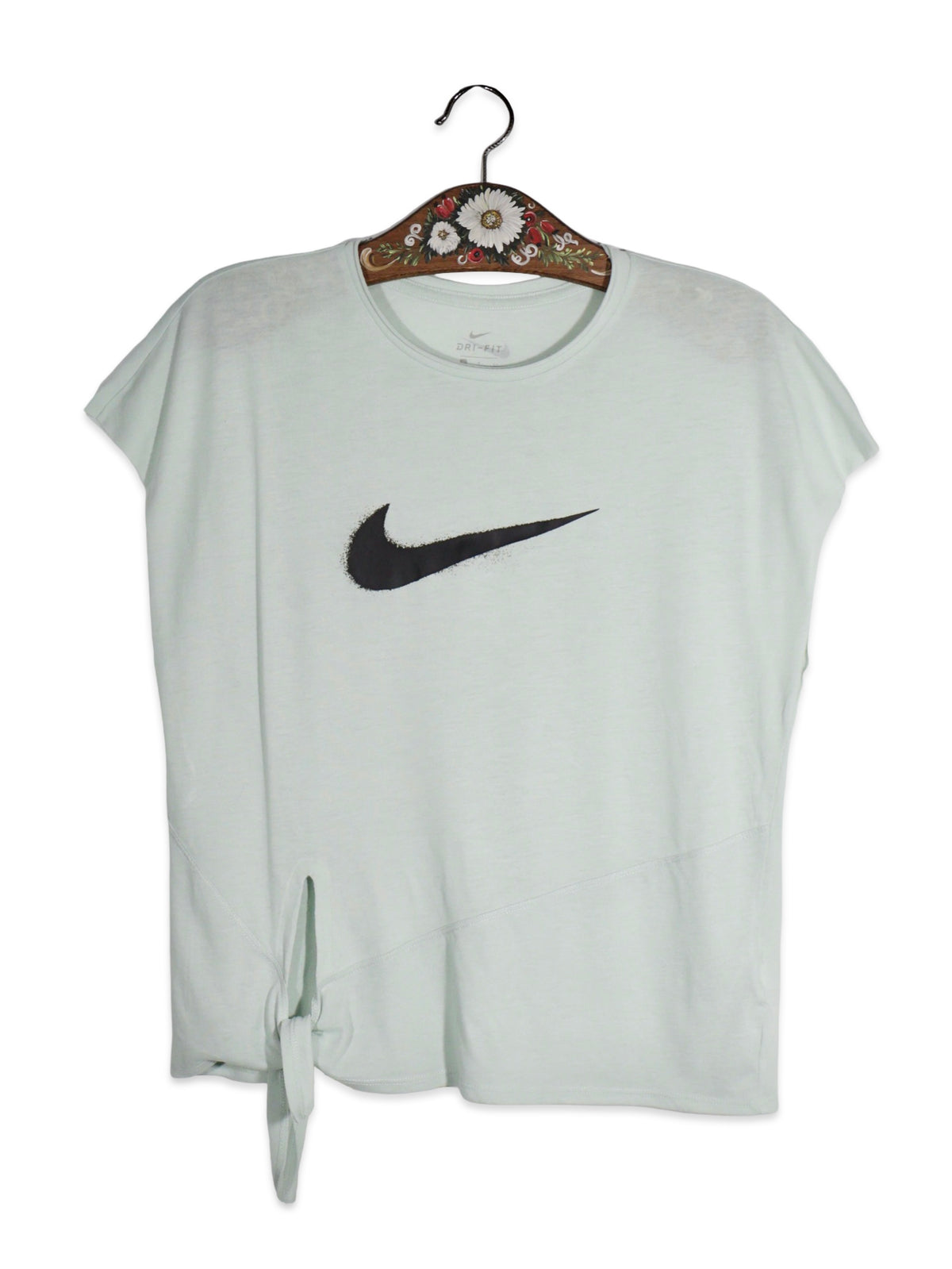 Tricou NIKE gri deschis cu logo supradimensionat – S – Femei - imagine 1