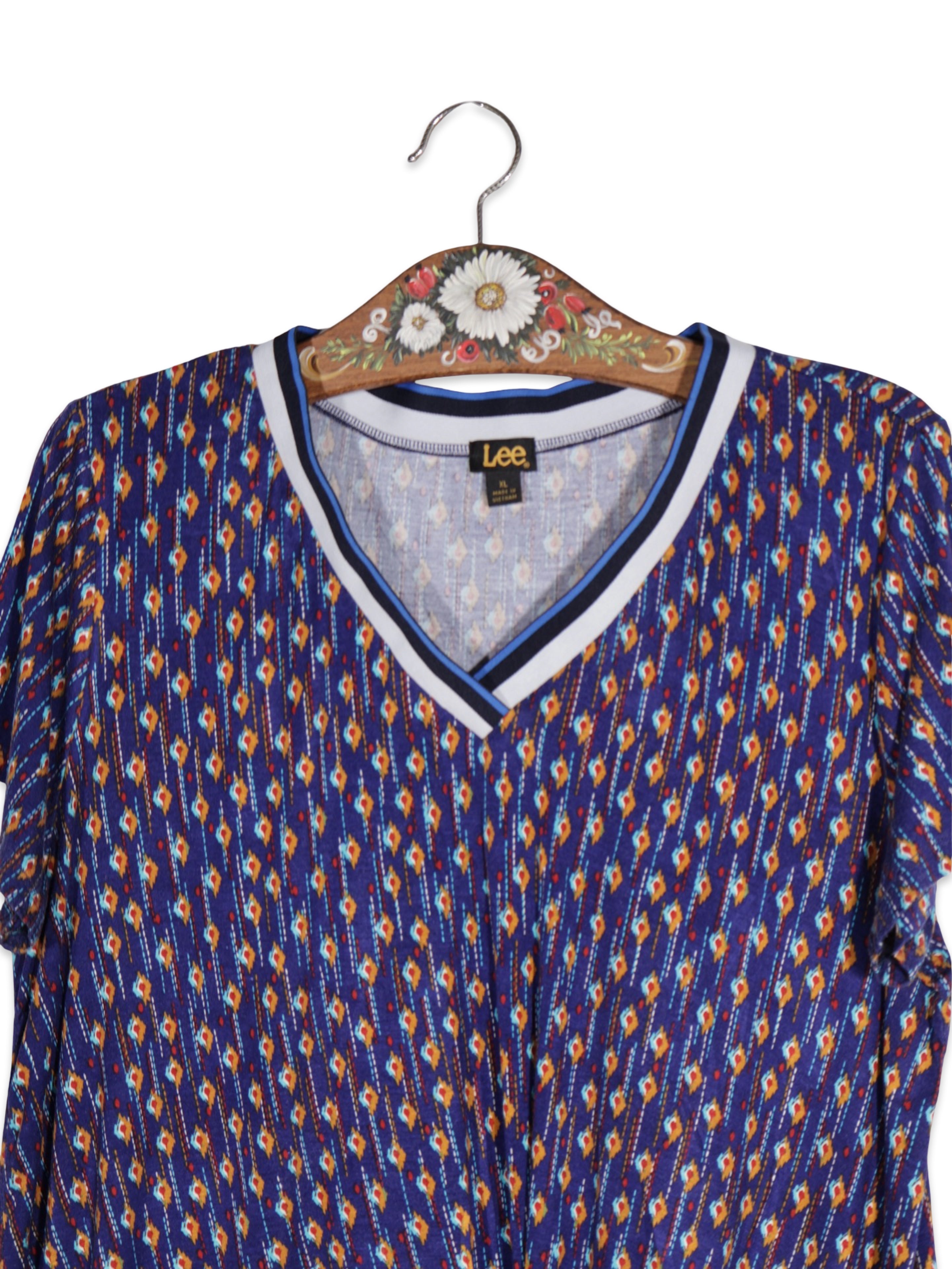 Tricou Lee albastru cu imprimeu geometric – XL – Femei - imagine 2