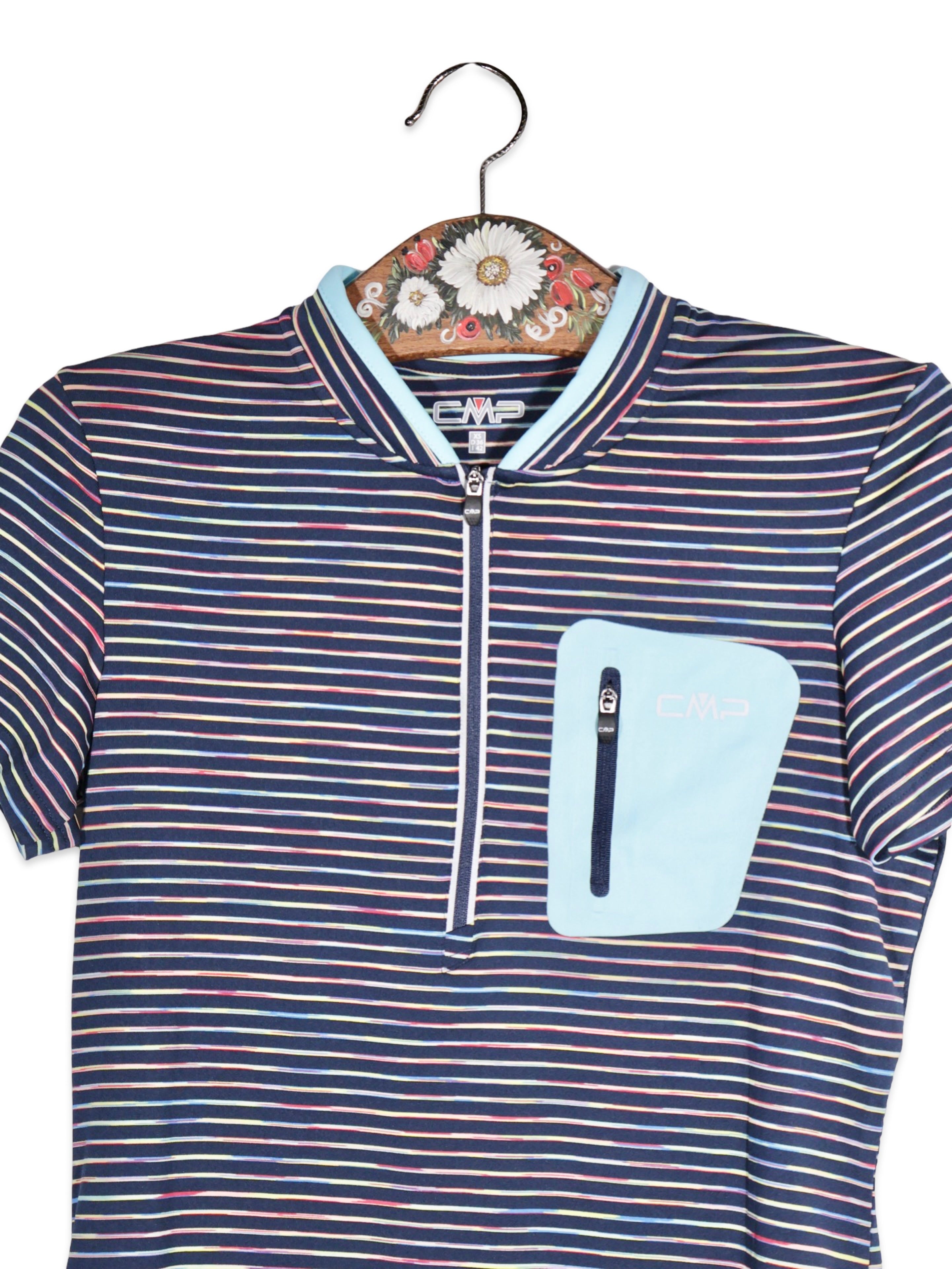 Tricou CMP cu dungi fine multicolore – XS – Femei - imagine 2