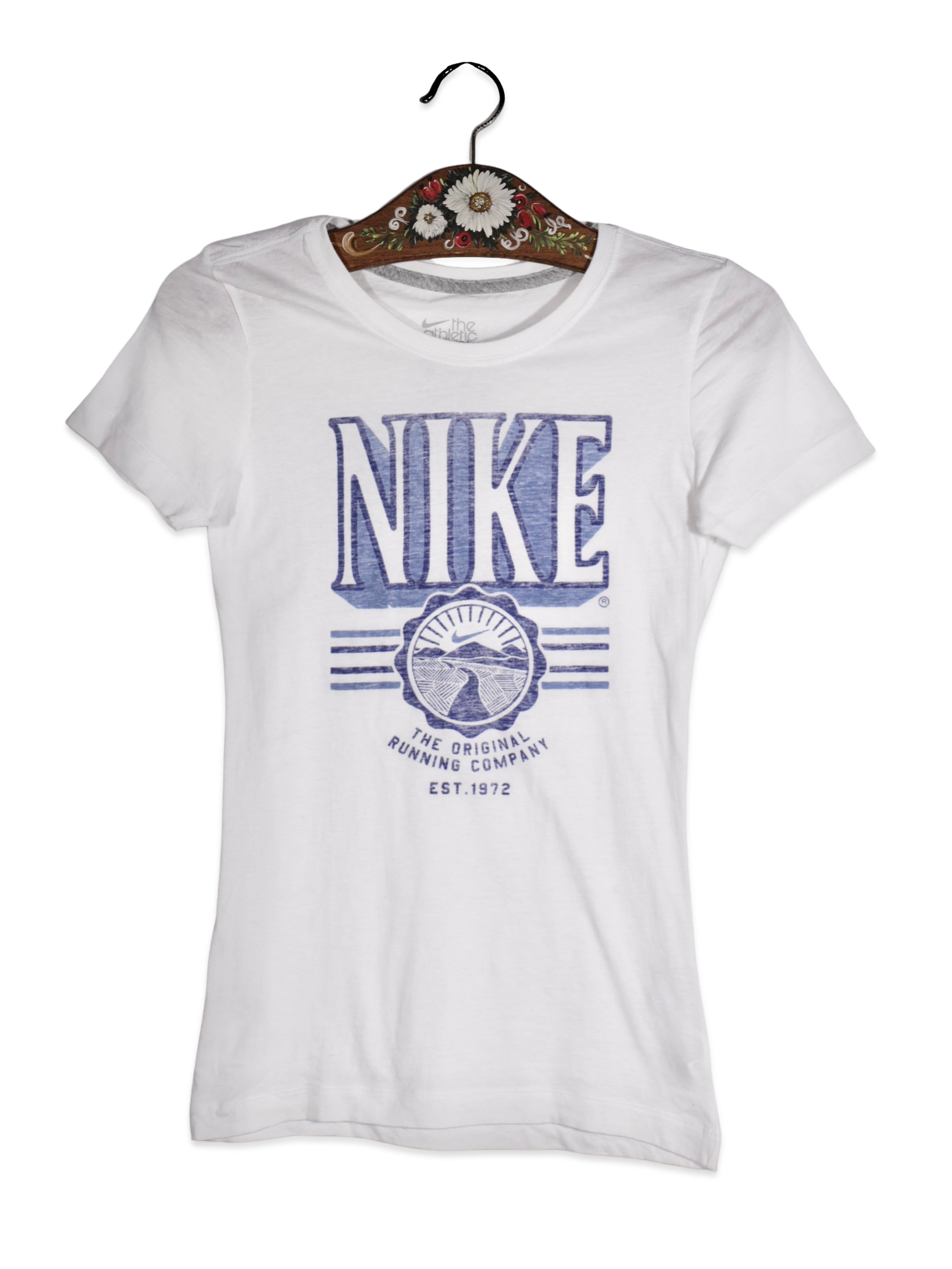Tricou NIKE alb cu imprimeu retro sport – XS – Femei - imagine 1