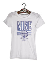 Tricou NIKE alb cu imprimeu retro sport – XS – Femei - imagine 1