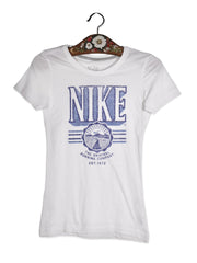 Tricou NIKE alb cu imprimeu retro sport – XS – Femei - imagine 1