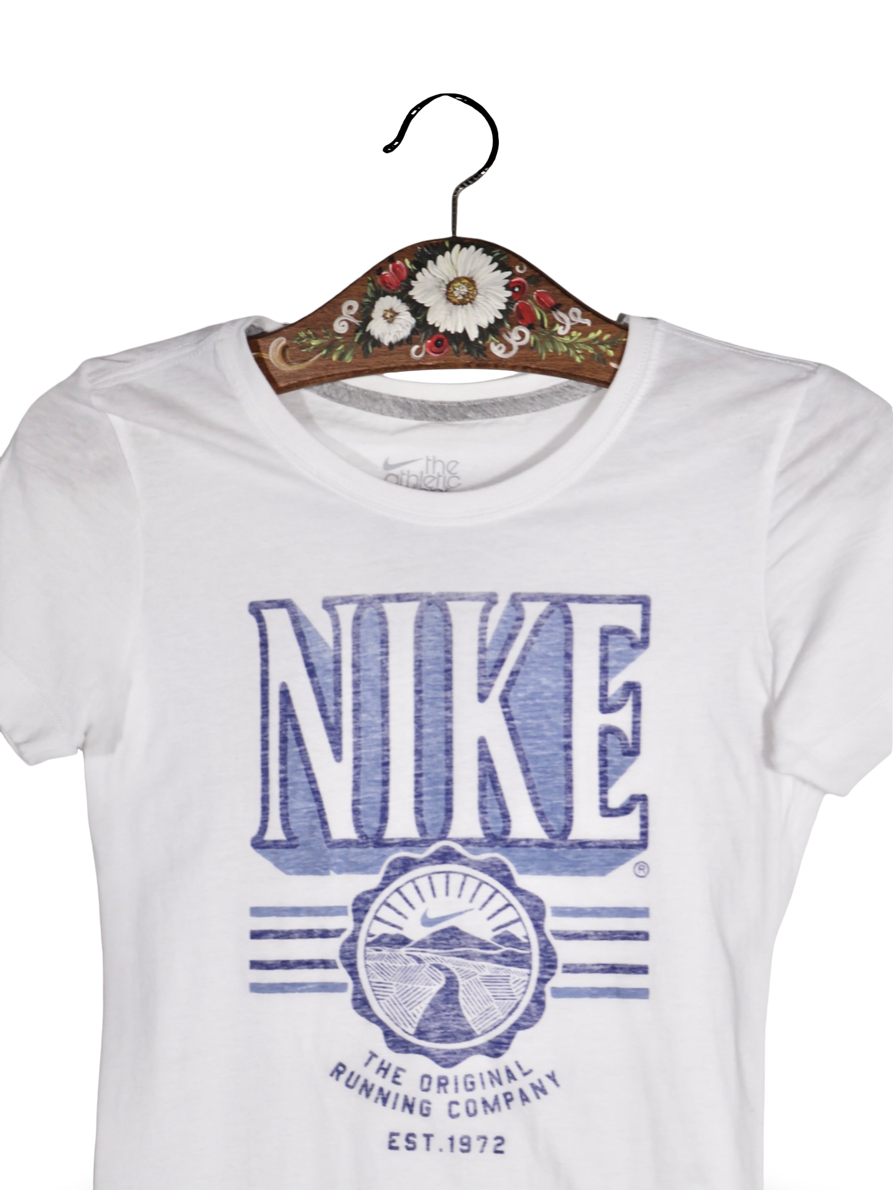 Tricou NIKE alb cu imprimeu retro sport – XS – Femei - imagine 2