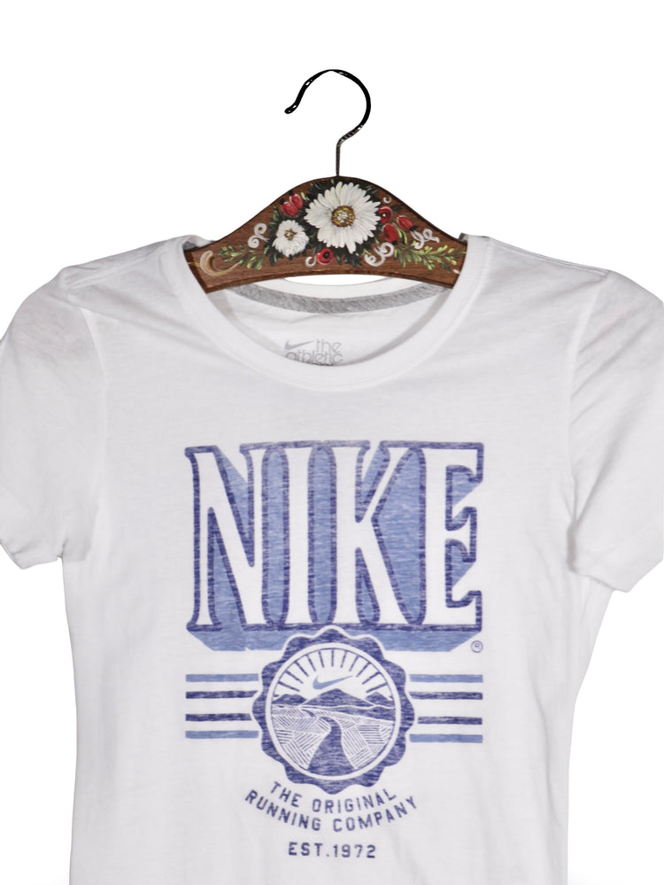 Tricou NIKE alb cu imprimeu retro sport – XS – Femei - imagine 2