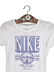 Tricou NIKE alb cu imprimeu retro sport – XS – Femei - imagine 2