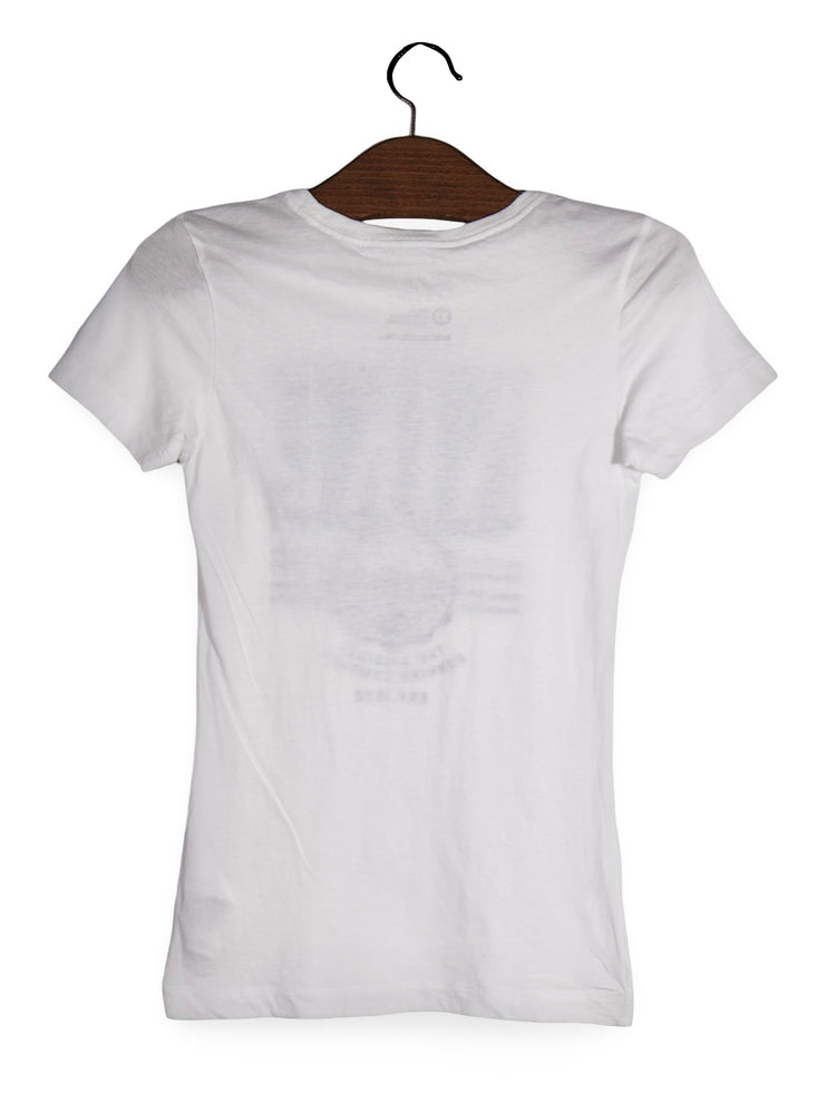 Tricou NIKE alb cu imprimeu retro sport – XS – Femei - imagine 3