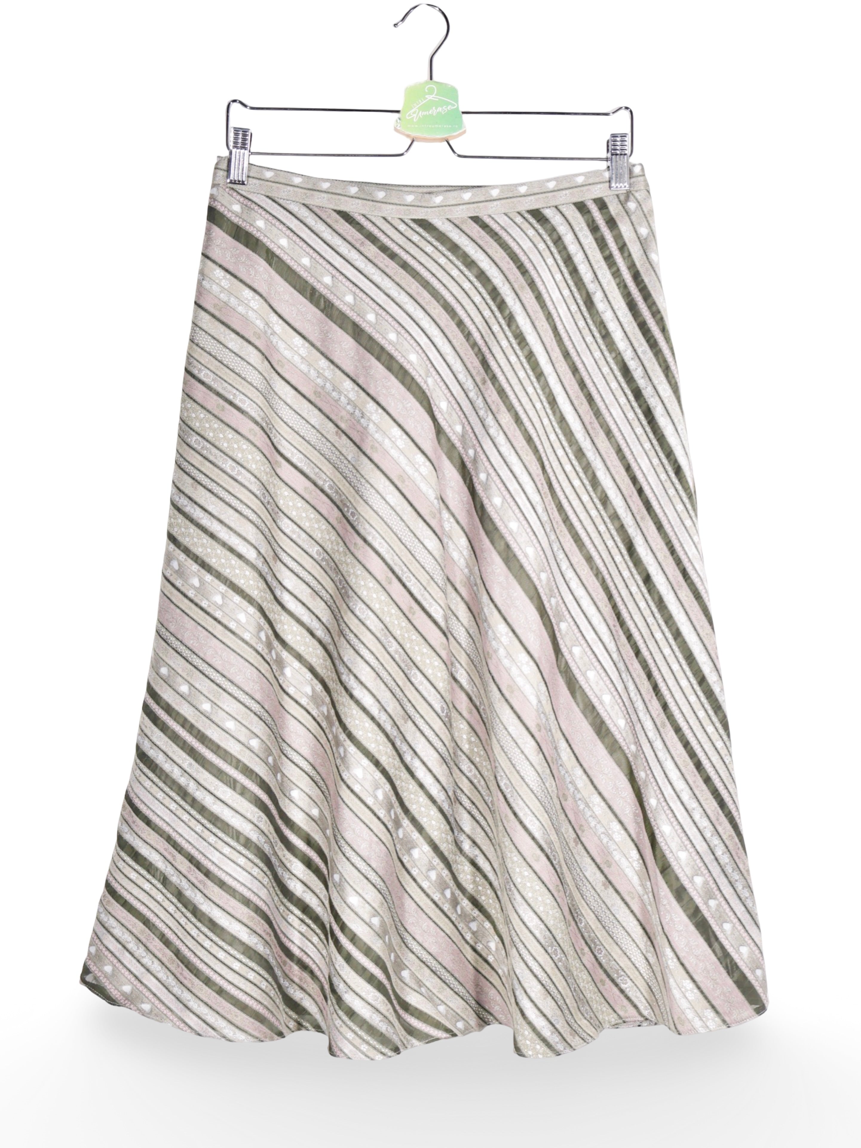 Fustă Vintage cu imprimeu geometric in dungi – M – Femei - imagine 1