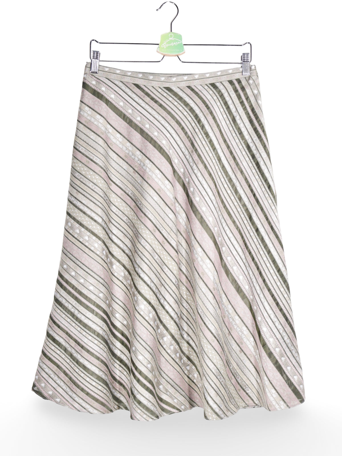 Fustă Vintage cu imprimeu geometric in dungi – M – Femei - imagine 1