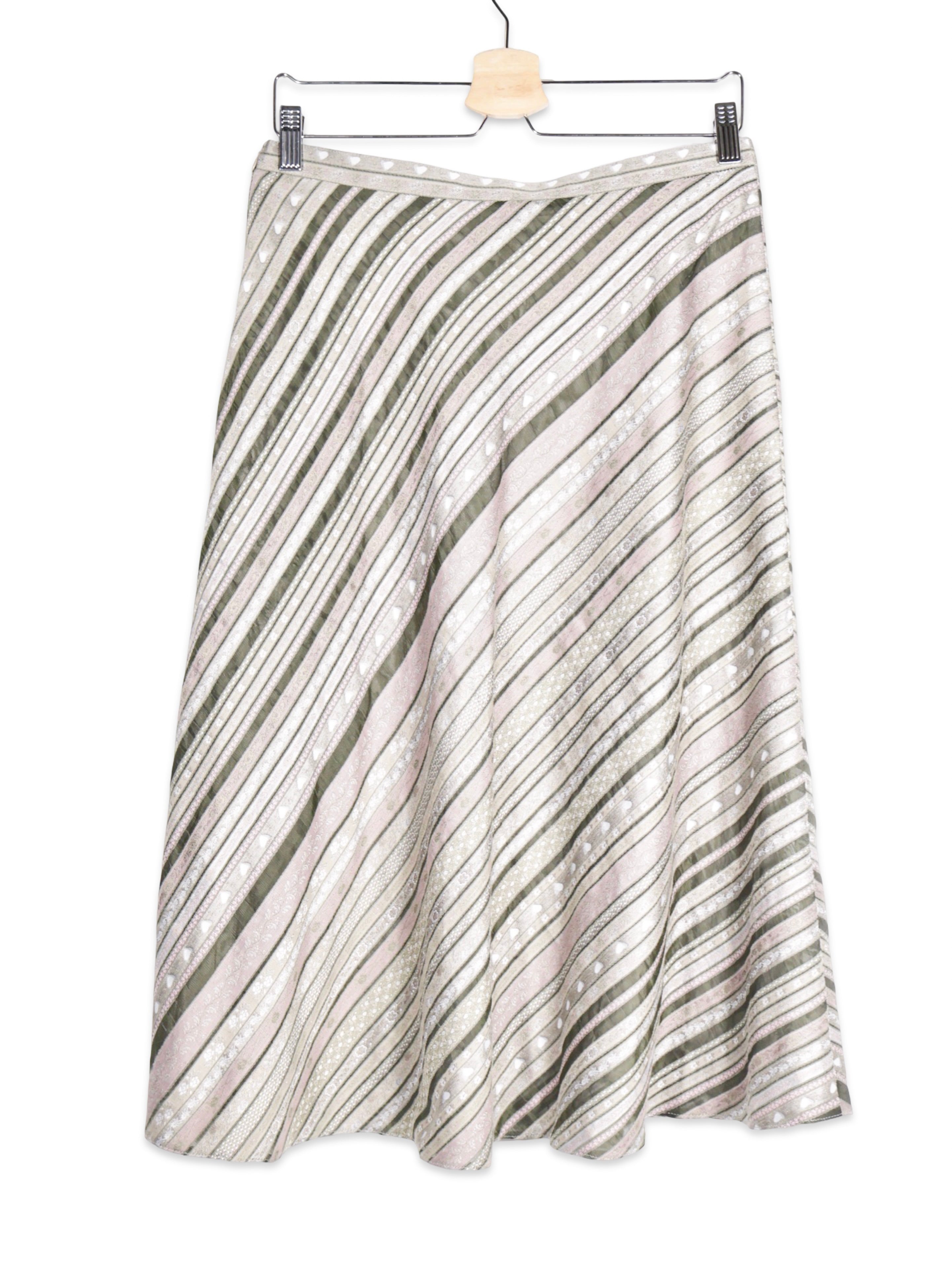 Fustă Vintage cu imprimeu geometric in dungi – M – Femei - imagine 3