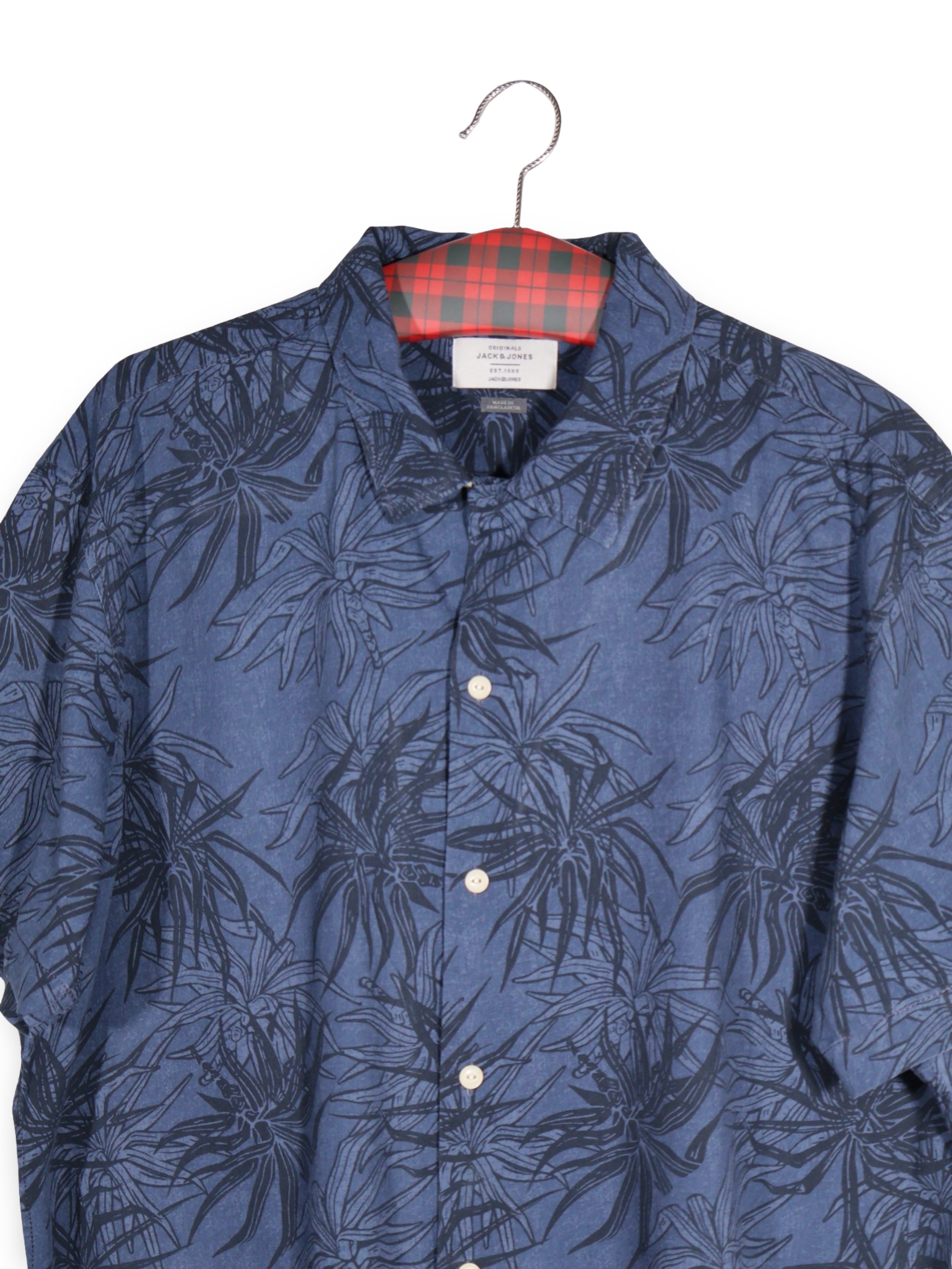 Cămașă JACK&JONES albastru inchis cu imprimeu tropical – XXL – Bărbați - imagine 3