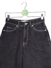 Pantaloni BERSHKA negru cu cusaturi contrastante – XS – Femei - imagine 2