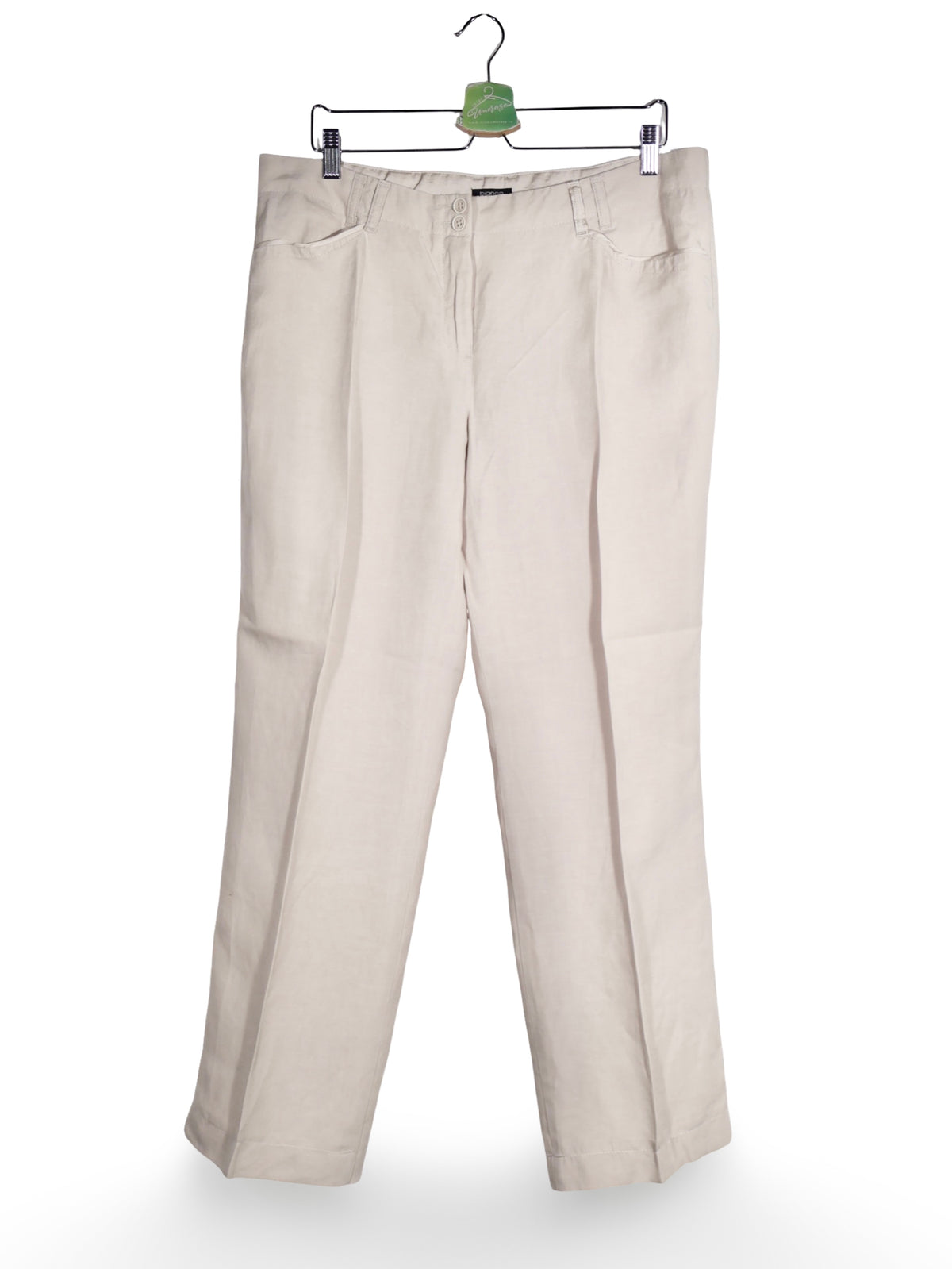 Pantaloni Alte branduri bej deschis cu croială dreaptă – L – Femei - imagine 1