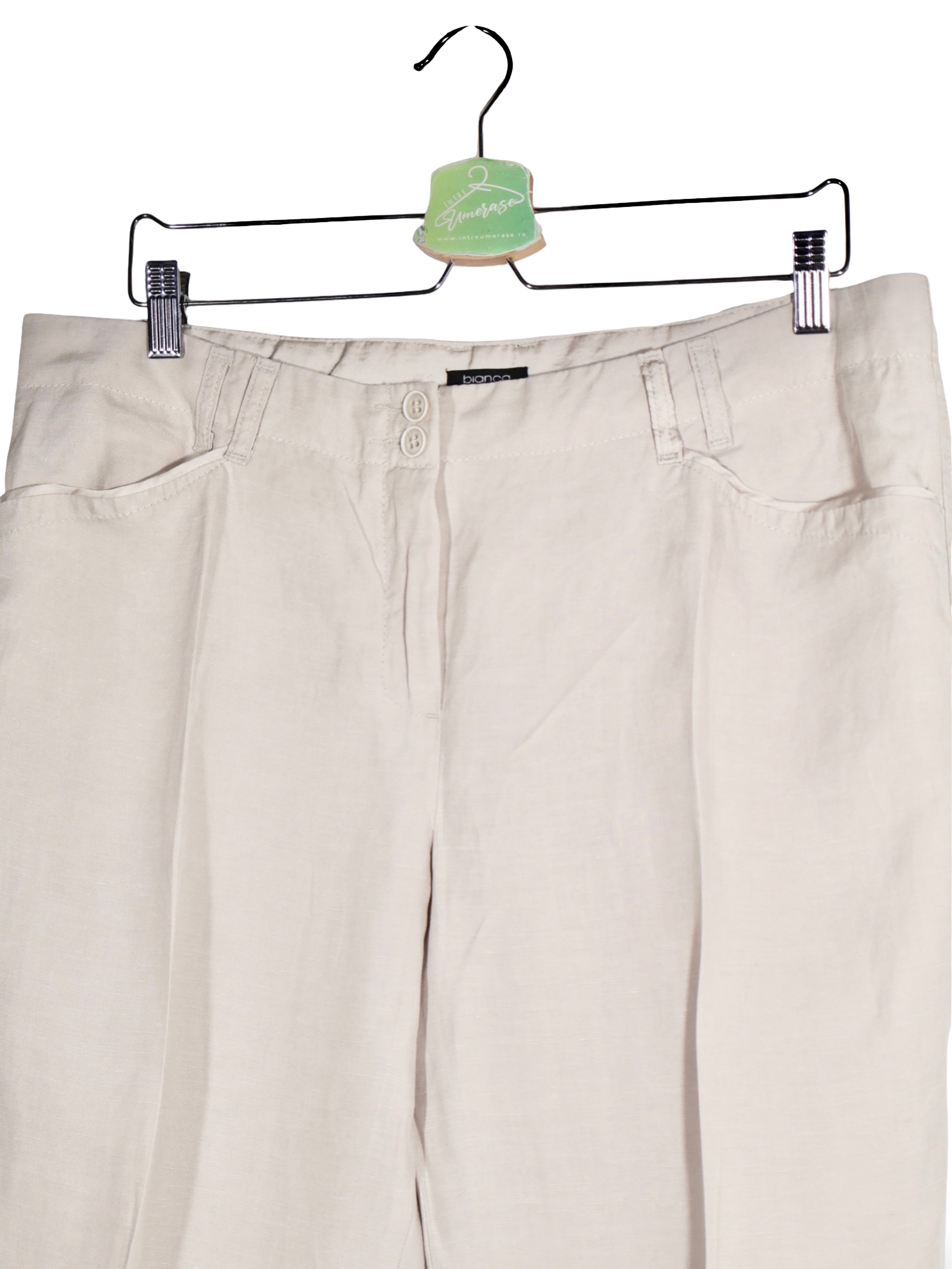 Pantaloni Alte branduri bej deschis cu croială dreaptă – L – Femei - imagine 2