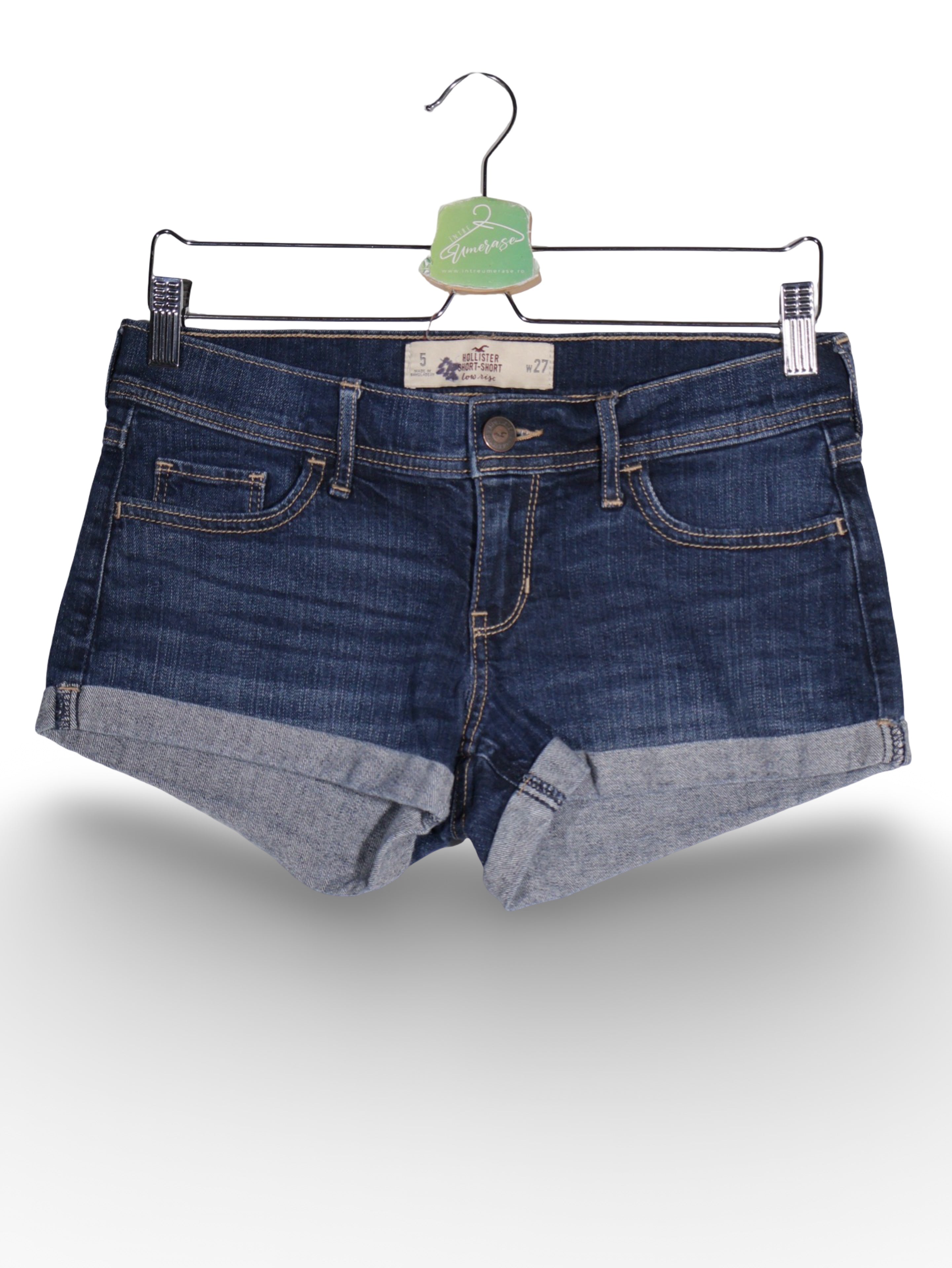 Blugi Hollister din denim cu mansete intoarse – S – Femei - imagine 1