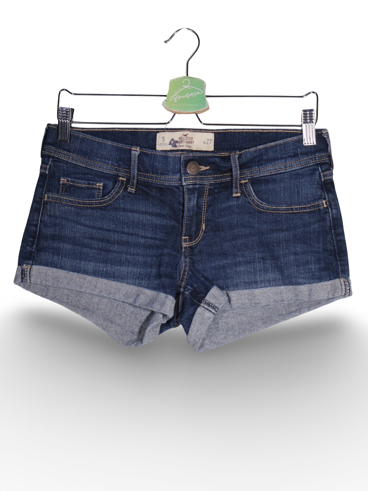 Blugi Hollister din denim cu mansete intoarse – S – Femei - imagine 1