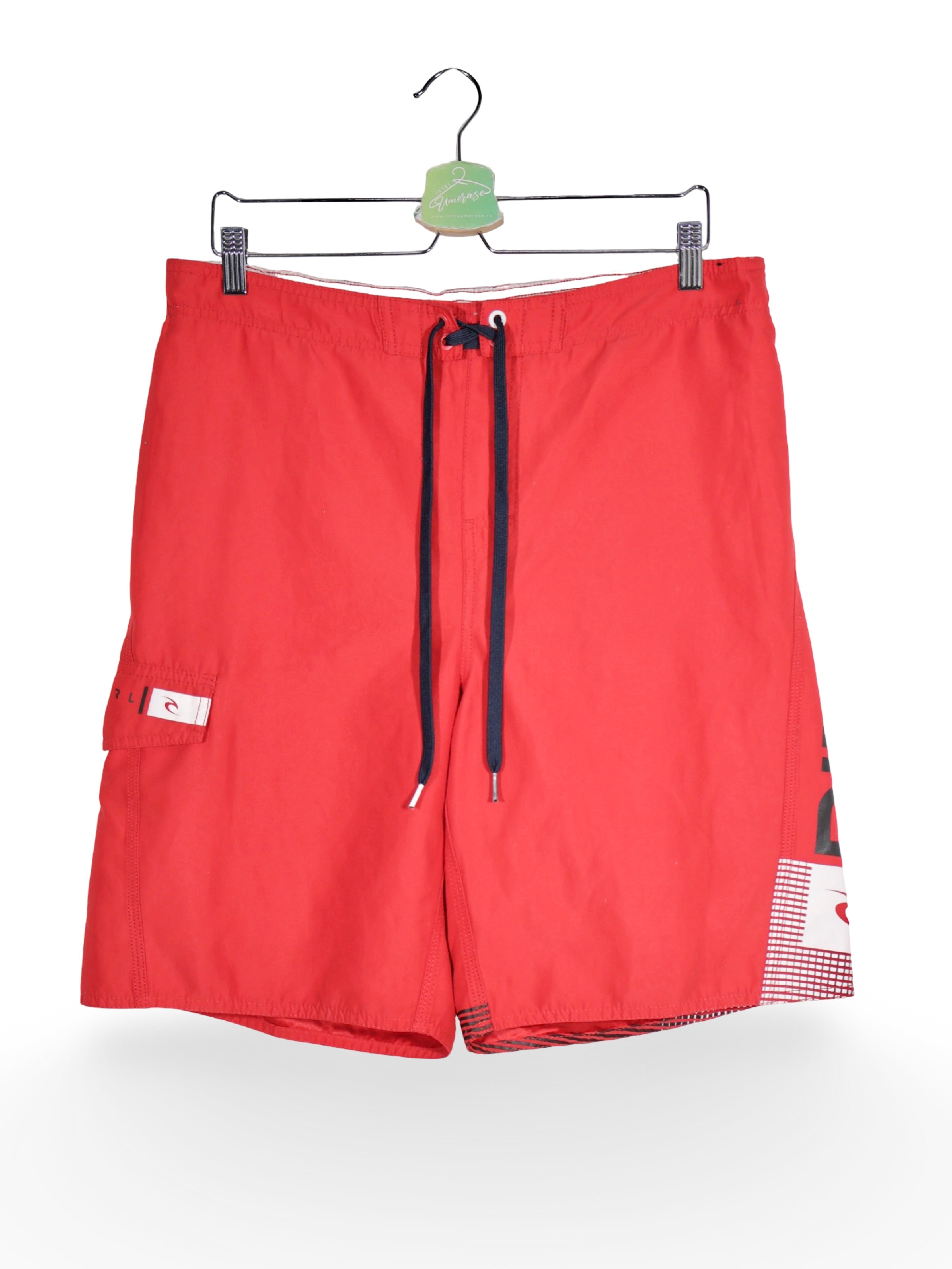 Pantaloni scurți - Premium rosii sport din poliester – M – Bărbați - fata
